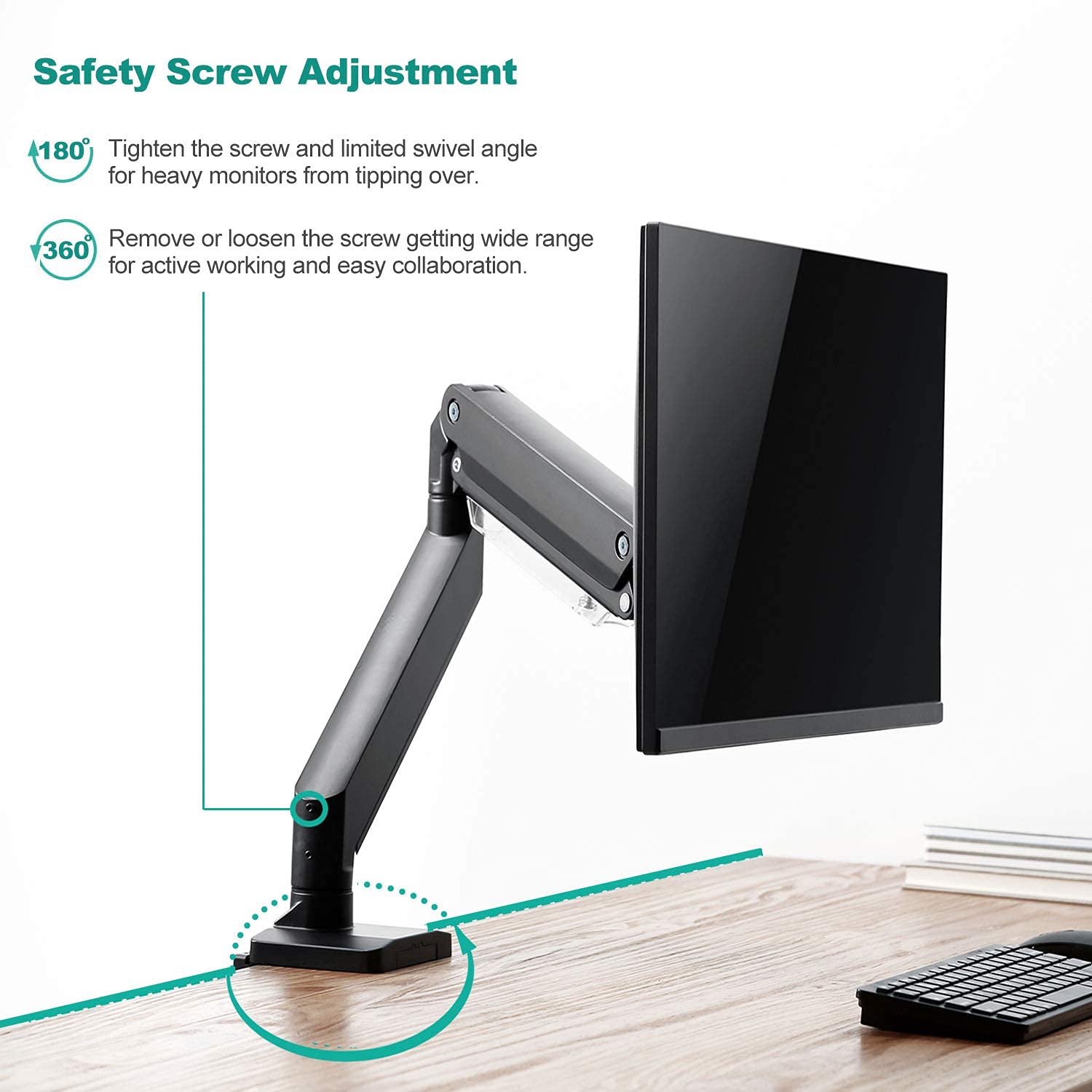 Foto 6 pulgar | Soporte de Pantalla de Escritorio con Resorte de Gas Wali para Monitor Ultrawide de 35'' - Venta Internacional