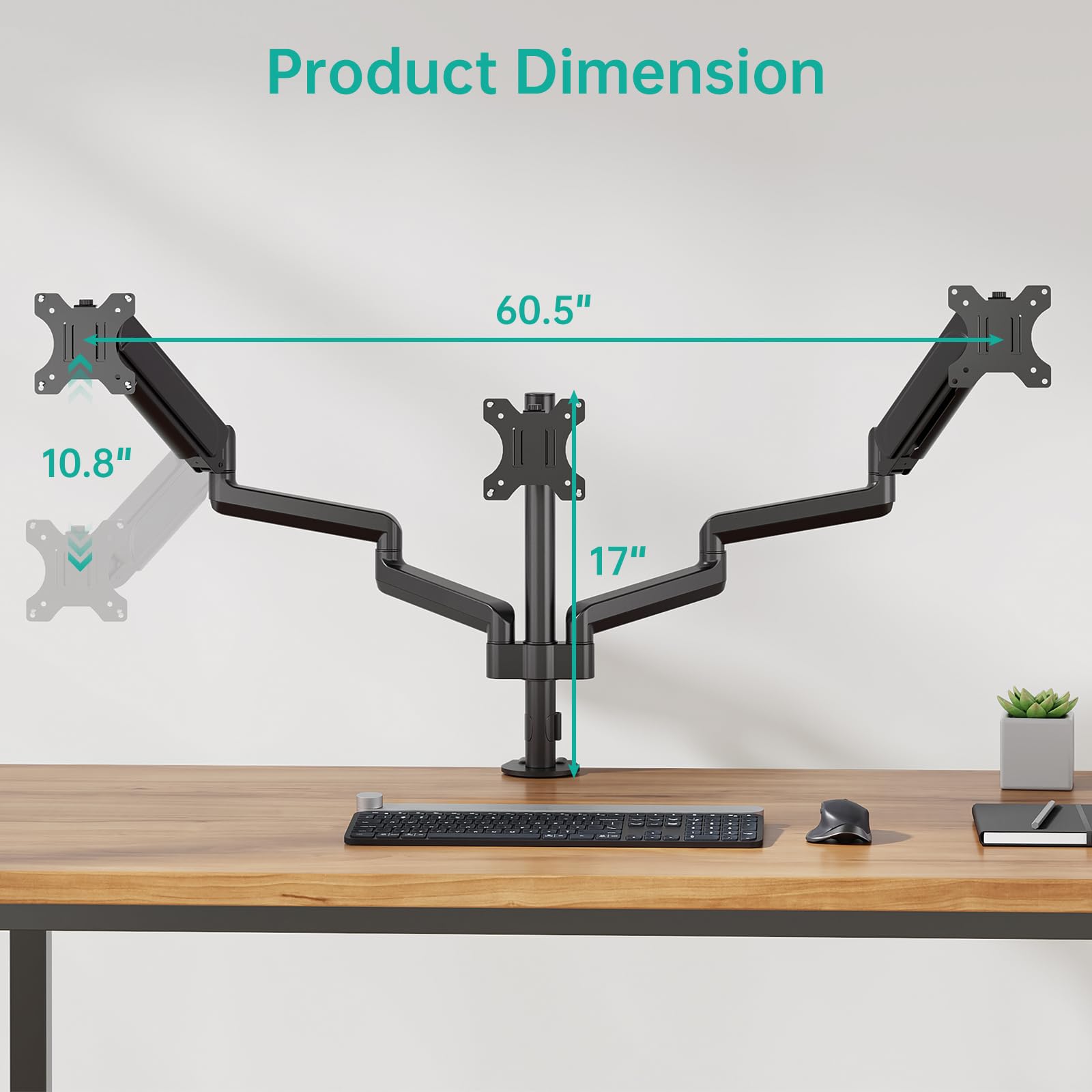 Foto 8 pulgar | Soporte Triple para Monitor Wali GSDM003 para Pantallas de Hasta 27'' - Venta Internacional