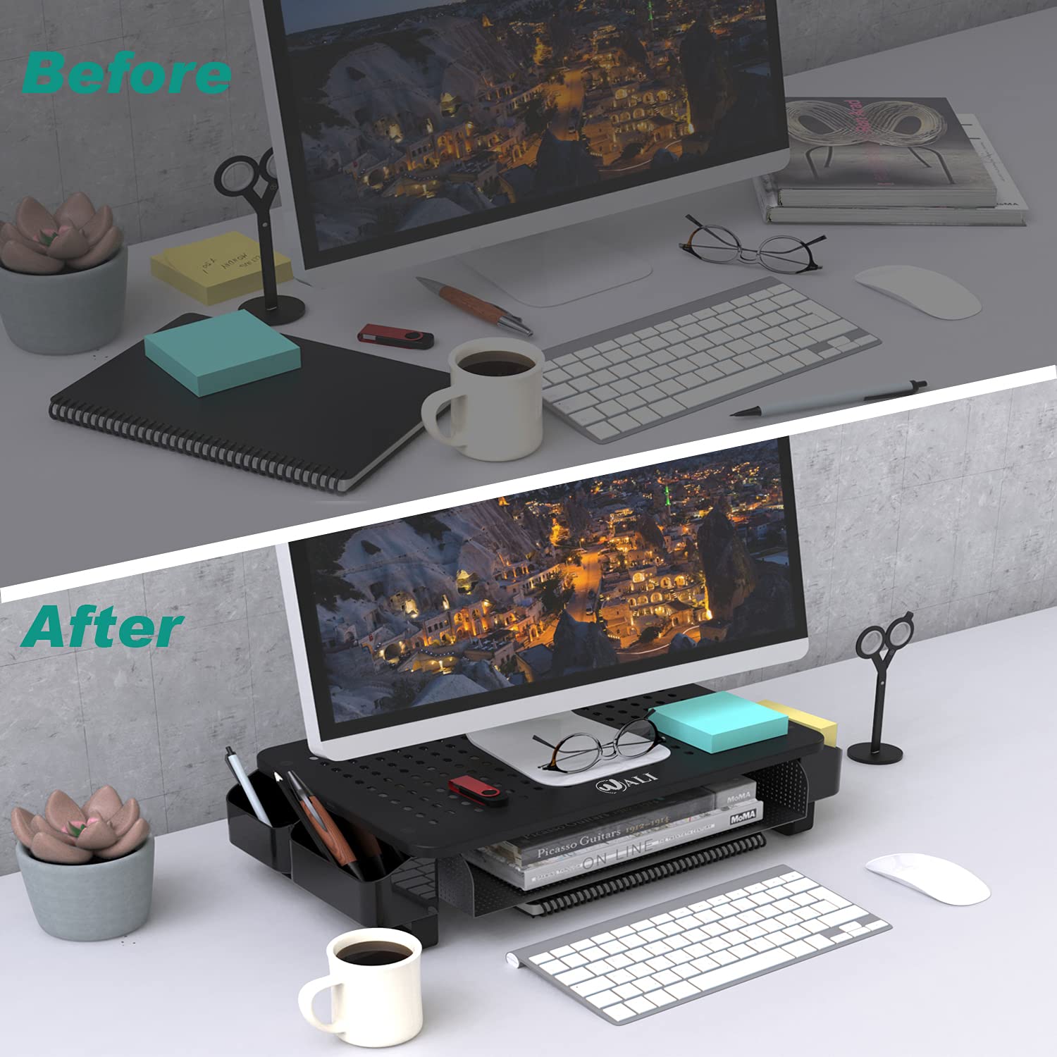 Foto 6 pulgar | Soporte para Monitor Wali STT007 con Almacenamiento y Ventilación - Venta Internacional