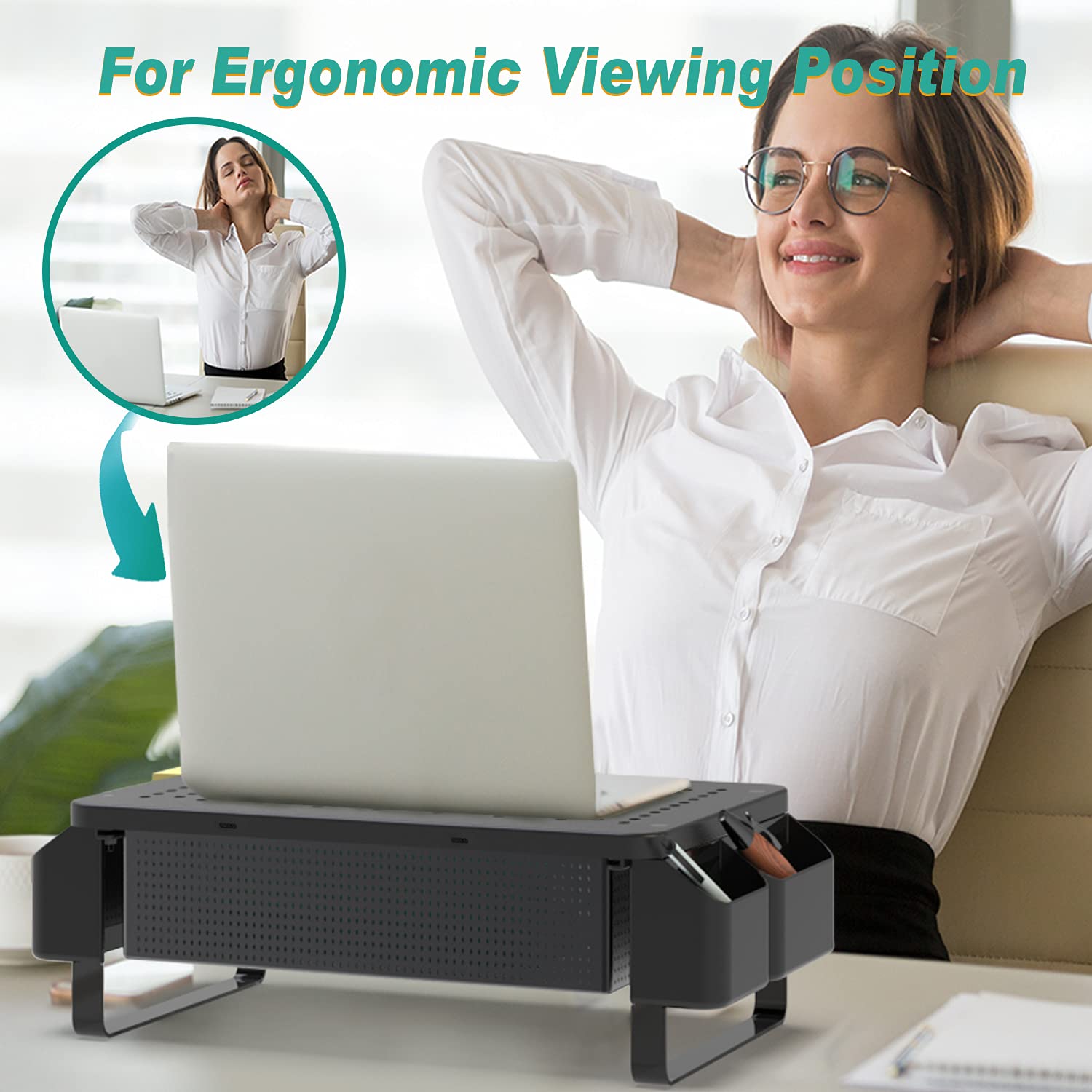 Foto 7 pulgar | Soporte para Monitor Wali STT007 con Almacenamiento y Ventilación - Venta Internacional