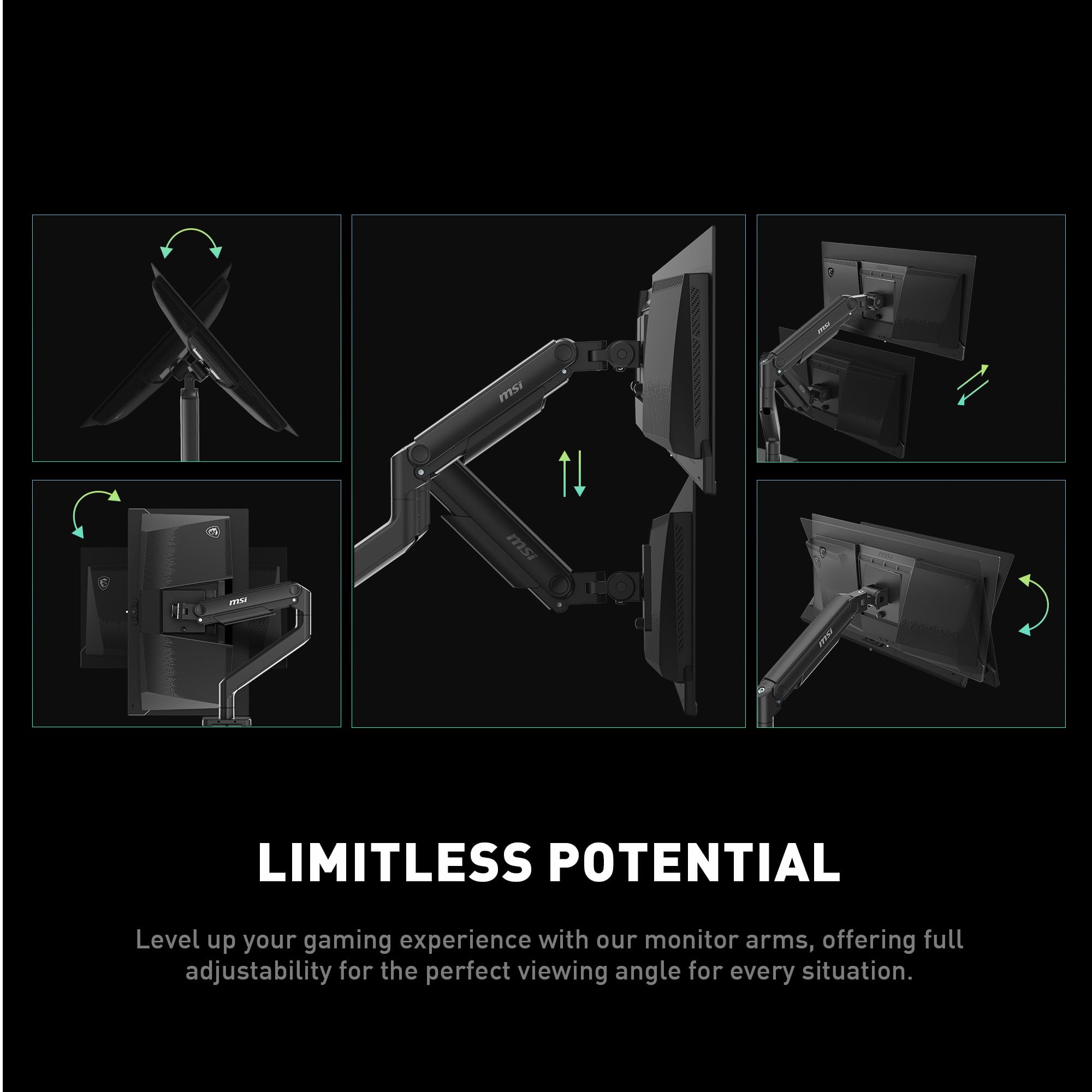 Foto 5 pulgar | Soporte para Monitor Msi Mag Mt201 Premium Heavy Duty Negro - Venta Internacional