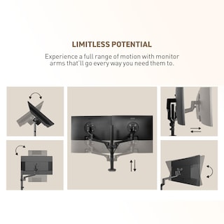 Foto 3 | Soporte Doble para Monitor Msi Pro Mt81d de Aluminio de 17 a 32 " - Venta Internacional