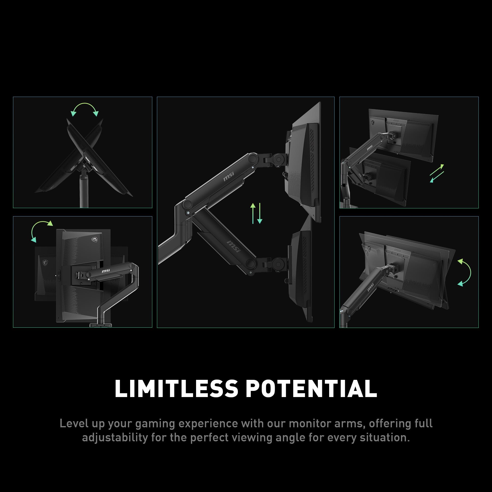 Foto 4 | Soporte para Dos Monitores Msi Mag Mt201d Premium Heavy Duty - Venta Internacional