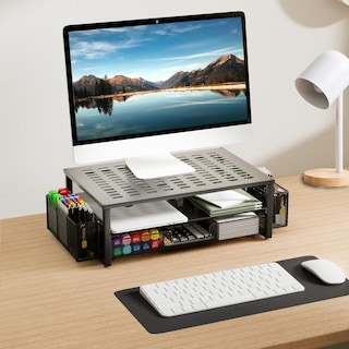 Foto 2 | Escritorio Gianotter Con Soporte Para Monitor, Cajón Y Soporte Para 2 Bolígrafos - Venta Internacional.