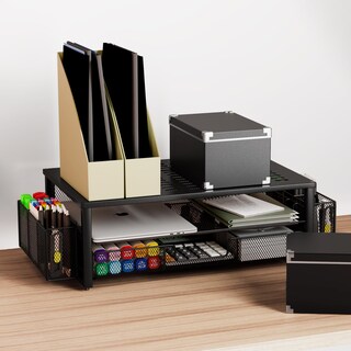 Foto 7 | Escritorio Gianotter Con Soporte Para Monitor, Cajón Y Soporte Para 2 Bolígrafos - Venta Internacional.