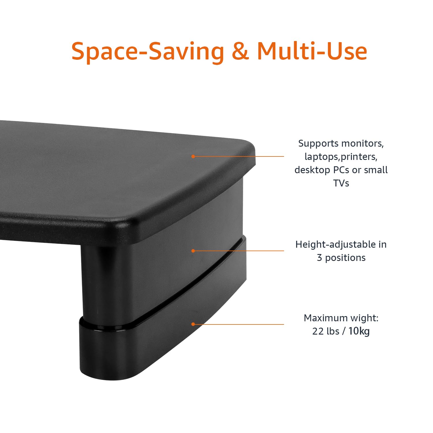 Foto 4 pulgar | Soporte de Escritorio Ajustable para Monitor Amazon Basics Negro - Venta Internacional