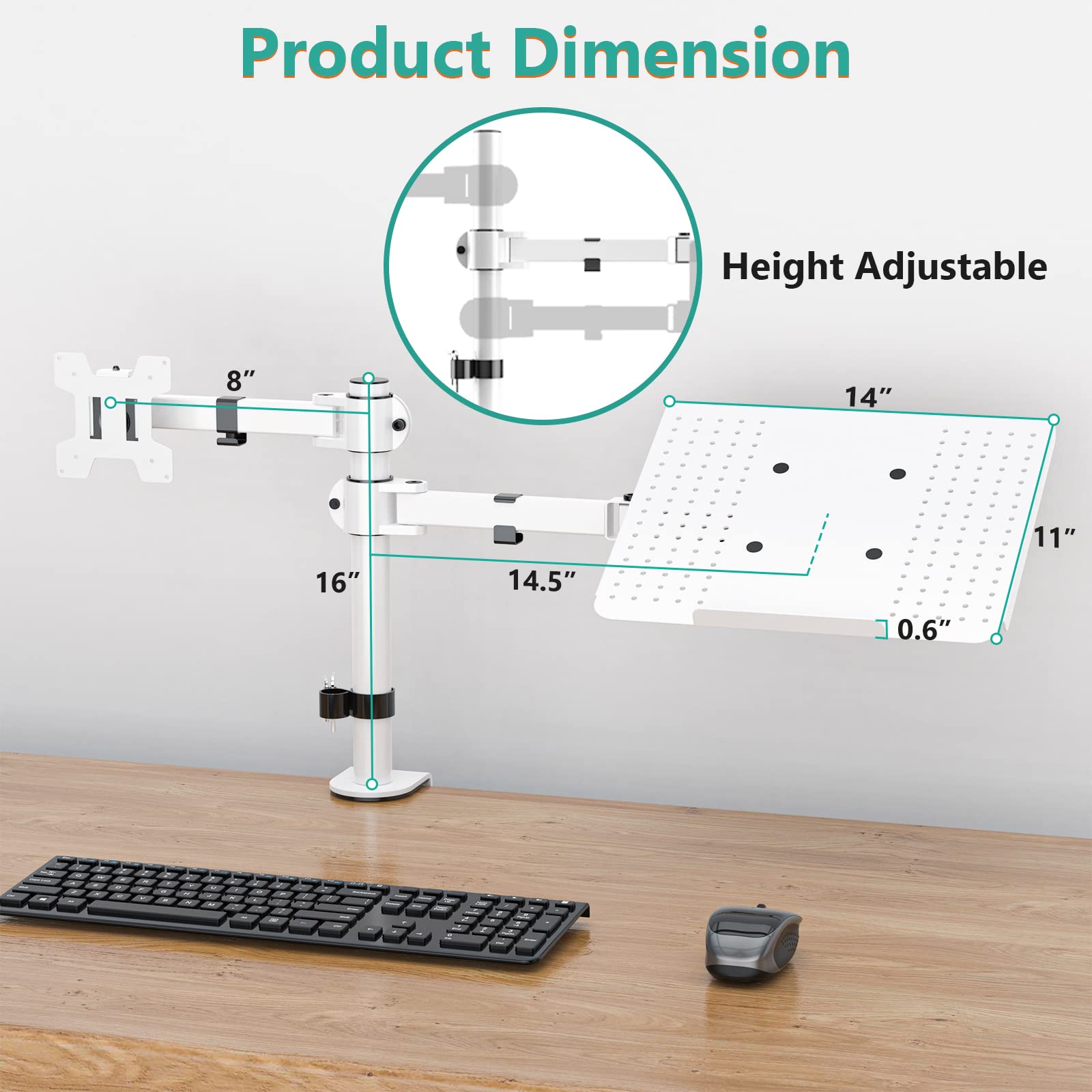 Foto 6 pulgar | Soporte Para Ordenador Portátil Y Monitor Wali M001lp-w, Blanco - Venta Internacional.