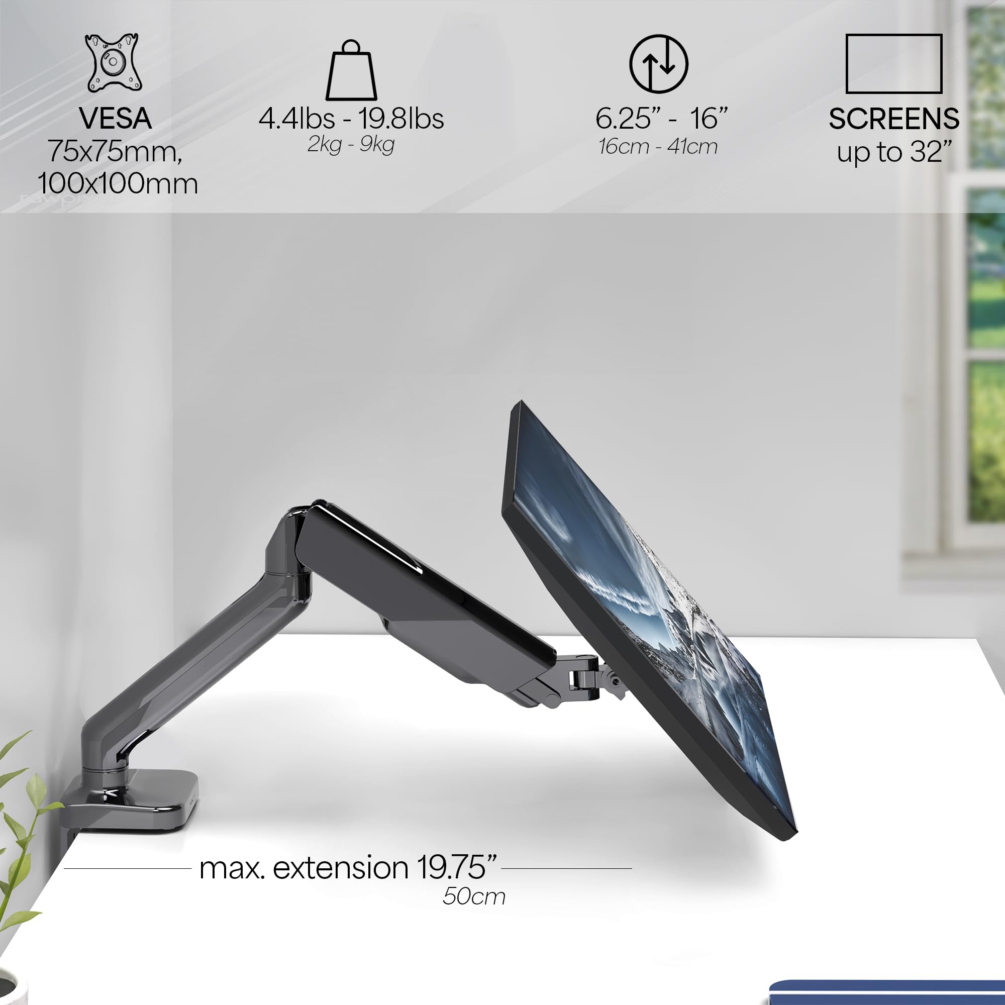 Foto 6 pulgar | Soporte de Escritorio para Monitor Vivo Stand-v001o Para 17 a 32" - Venta Internacional
