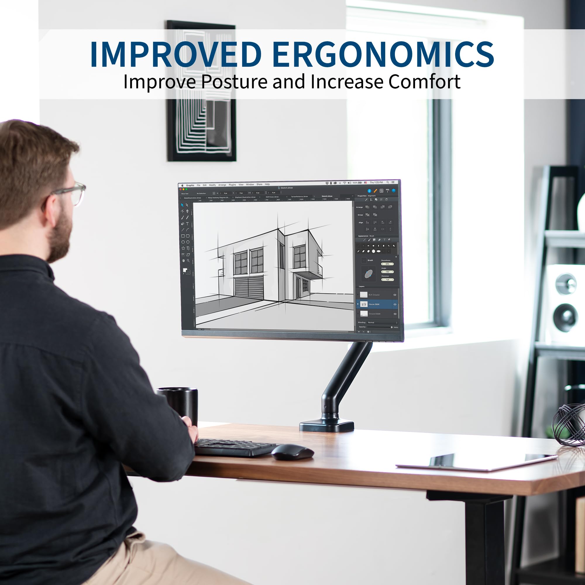 Foto 7 pulgar | Soporte de Escritorio para Monitor Vivo Stand-v001o Para 17 a 32" - Venta Internacional