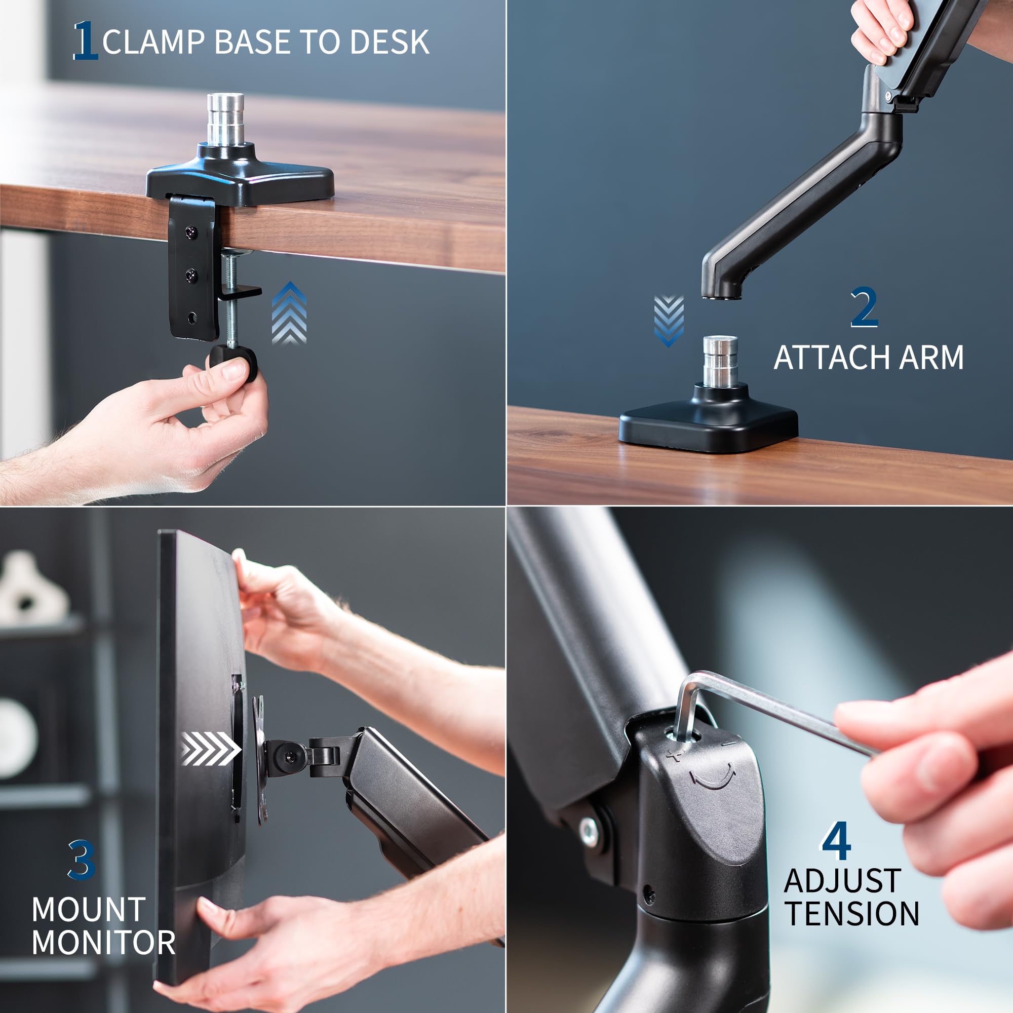Foto 8 pulgar | Soporte de Escritorio para Monitor Vivo Stand-v001o Para 17 a 32" - Venta Internacional