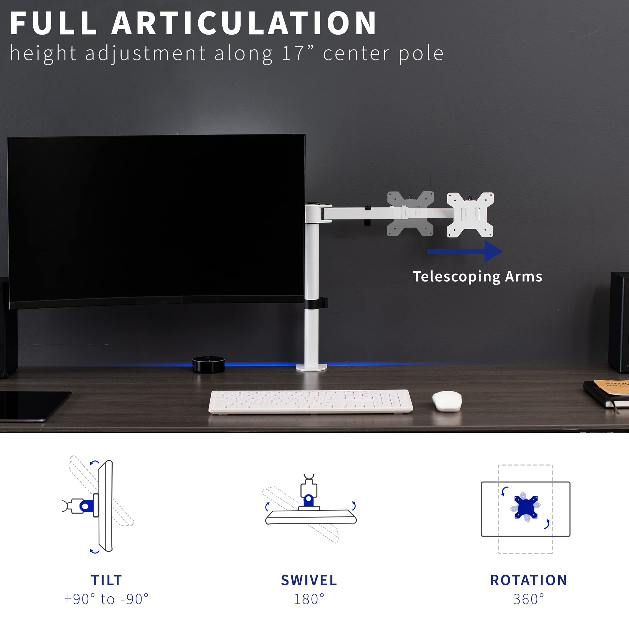 Foto 6 pulgar | Soporte de Escritorio Vivo Blanco Stand-v002ew 21 a 32'' para 2 Pantallas - Venta Internacional