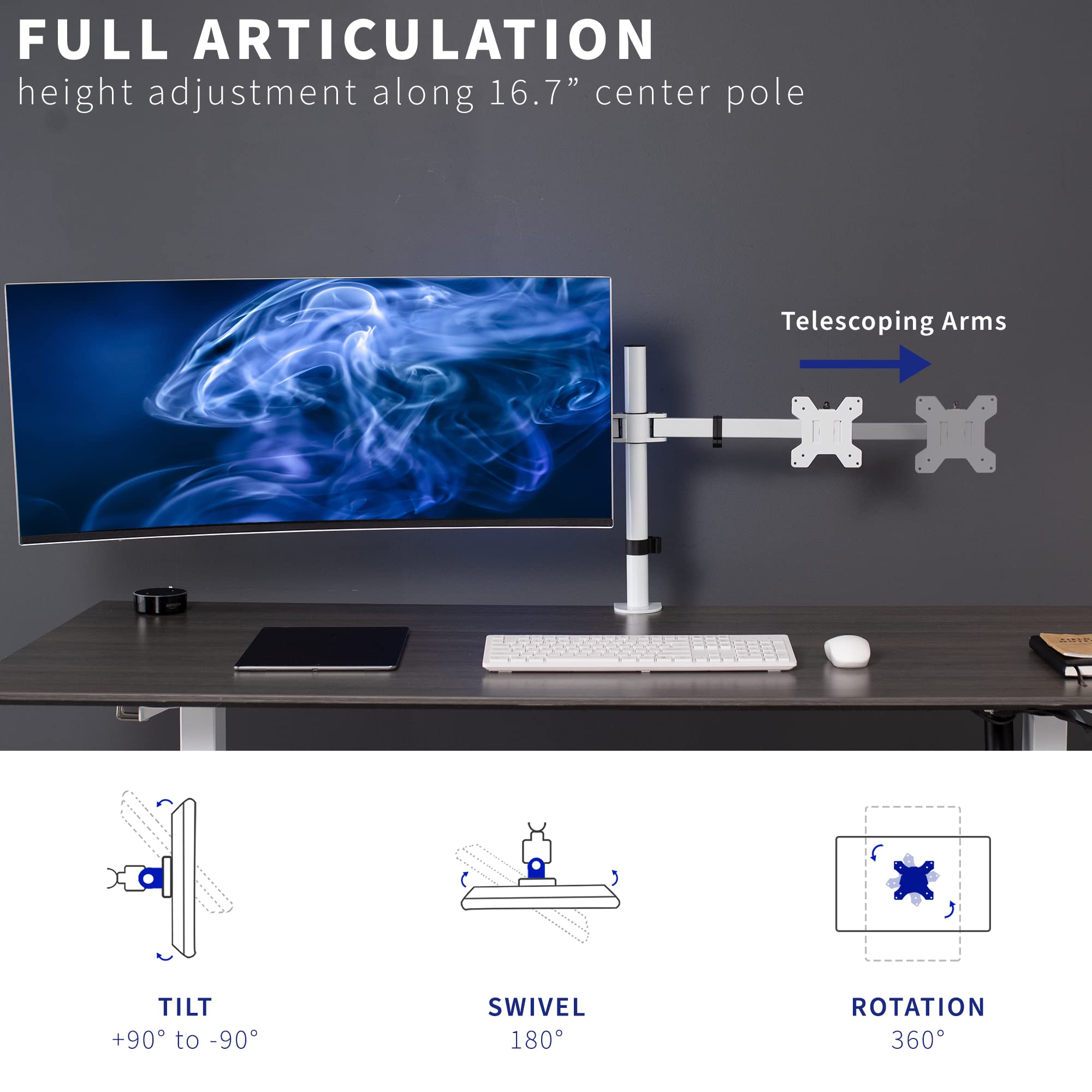 Foto 5 | Soporte de Escritorio Vivo Stand-ts38cw para Pantallas de 27 a 38 " - Venta Internacional