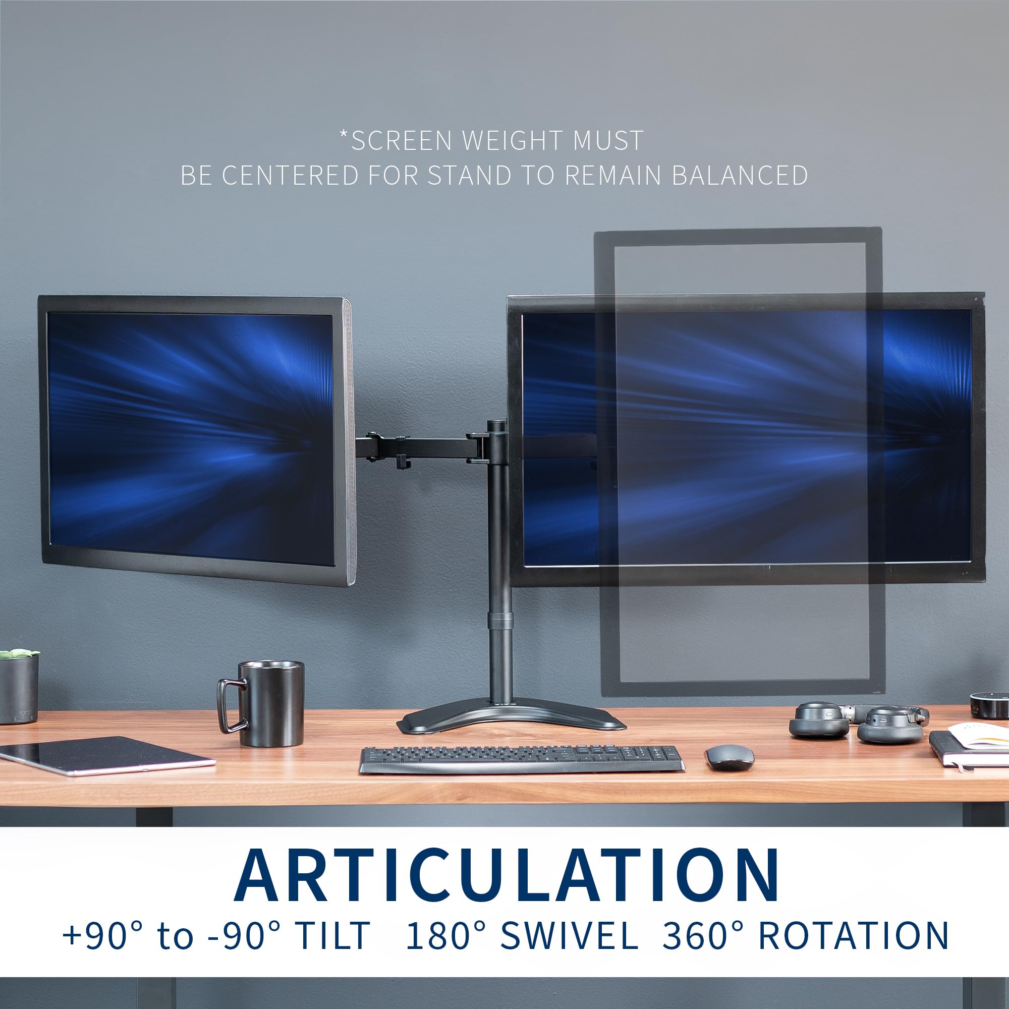 Foto 6 pulgar | Soporte de Monitor Vivo Stand-v032f para 2 Pantallas de hasta 32 " - Venta Internacional