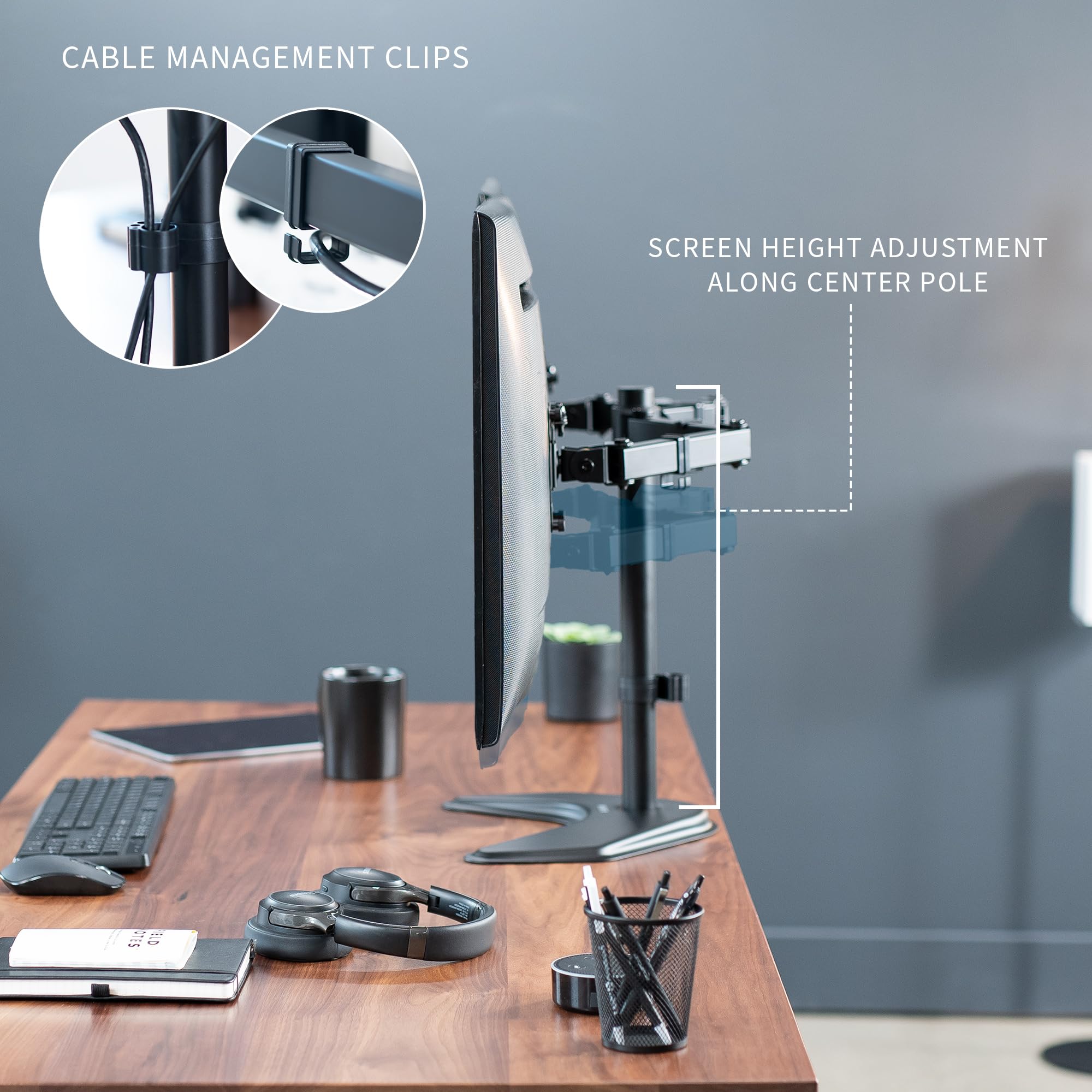 Foto 7 pulgar | Soporte de Monitor Vivo Stand-v032f para 2 Pantallas de hasta 32 " - Venta Internacional
