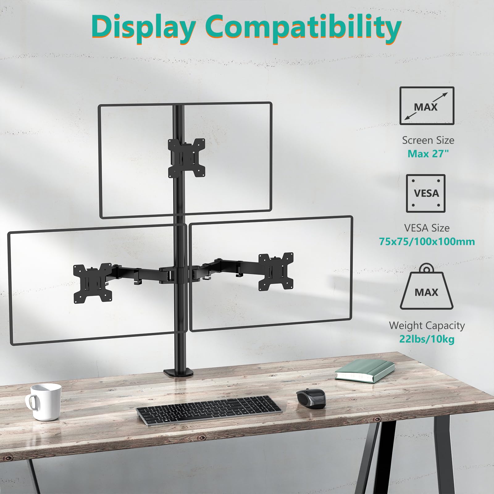 Foto 4 pulgar | Soporte de Escritorio Wali para Monitor Triple-Venta Internacional