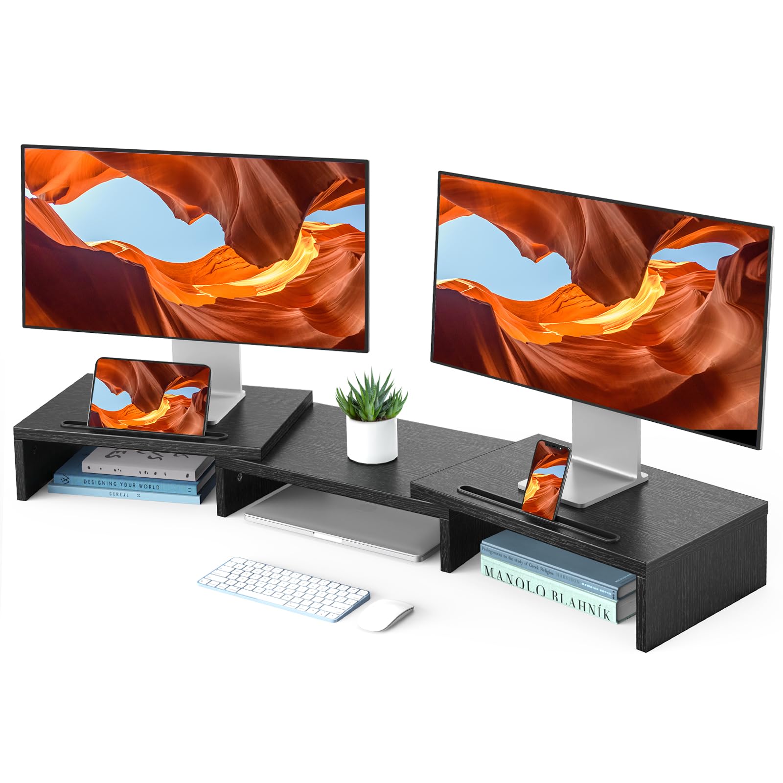 Foto 2 pulgar | Soporte Para Dos Monitores Huanuo Para 2 Monitores Con Almacenamiento - Venta Internacional.