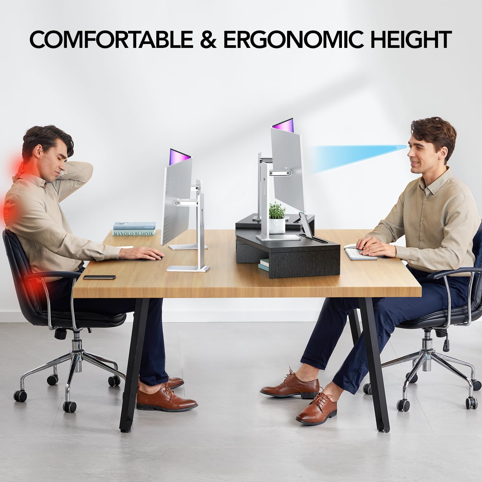 Foto 4 pulgar | Soporte Para Dos Monitores Huanuo Para 2 Monitores Con Almacenamiento - Venta Internacional.