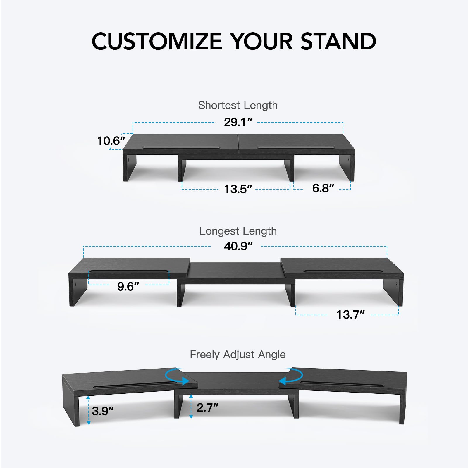 Foto 7 pulgar | Soporte Para Dos Monitores Huanuo Para 2 Monitores Con Almacenamiento - Venta Internacional.