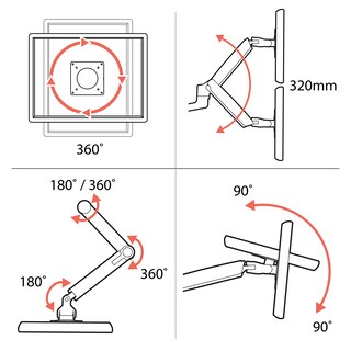 Foto 5 | Soporte De Escritorio Monitor Arm Ergotron Mxv Vesa Para Monitores De 34 Pulgadas - Venta Internacional.