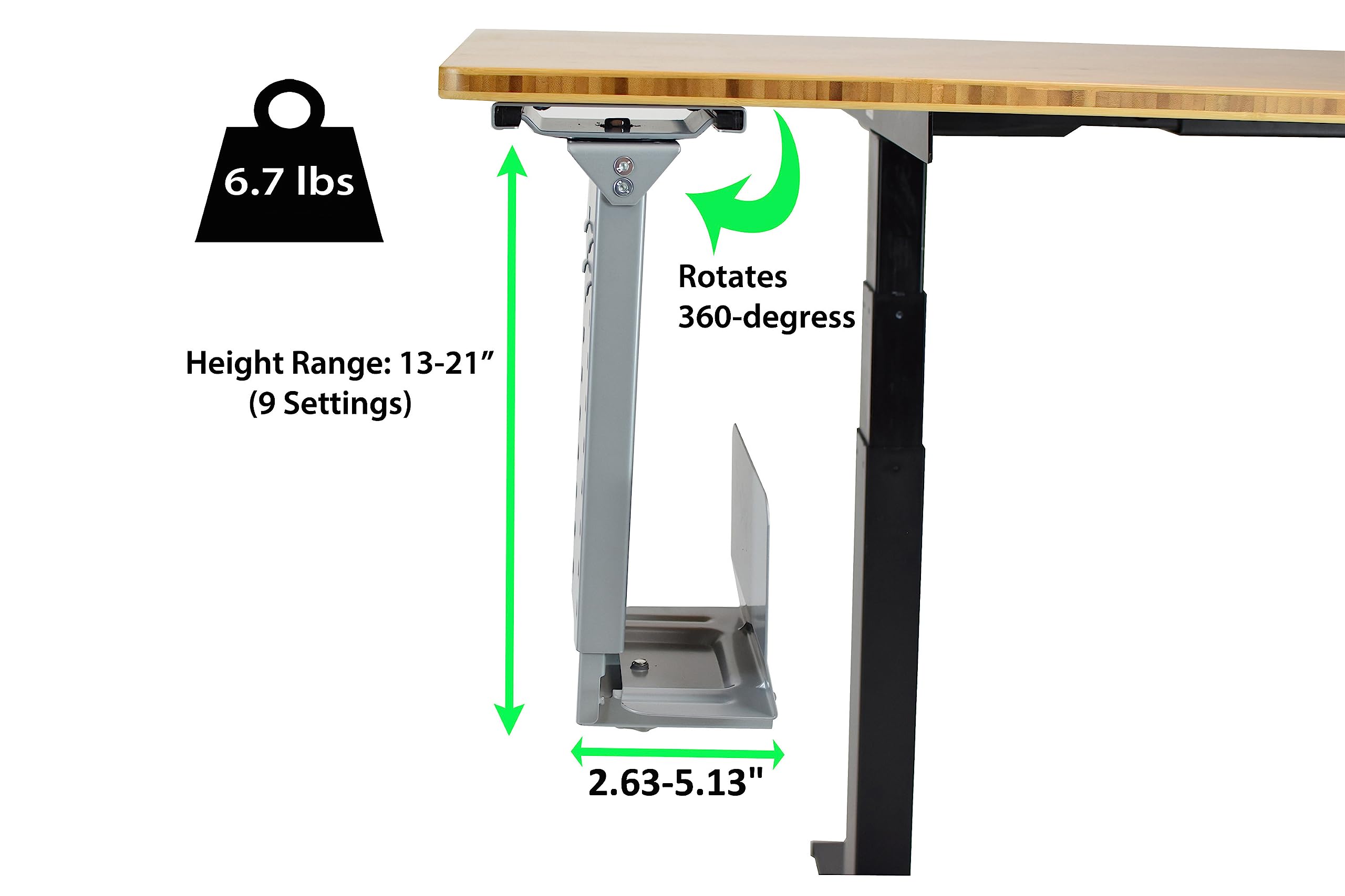 Foto 5 pulgar | Soporte Para Cpu Uncaged Ergonomics Cpu1 Ajustable Debajo Del Escritorio - Venta Internacional.