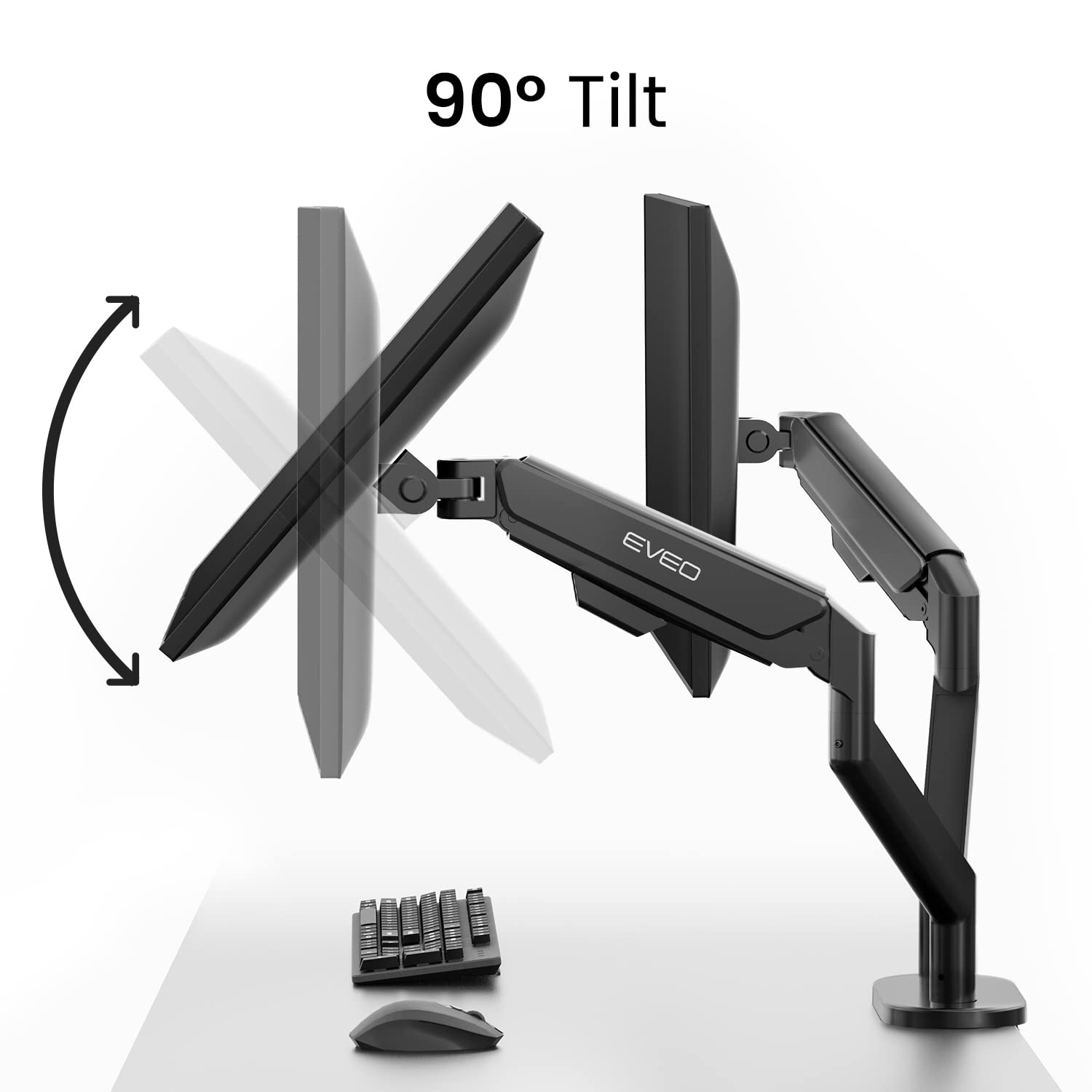Foto 3 pulgar | Soporte Para Dos Monitores Eveo Premium De 14 A 32 Pulgadas Con Altura Ajustable - Venta Internacional.