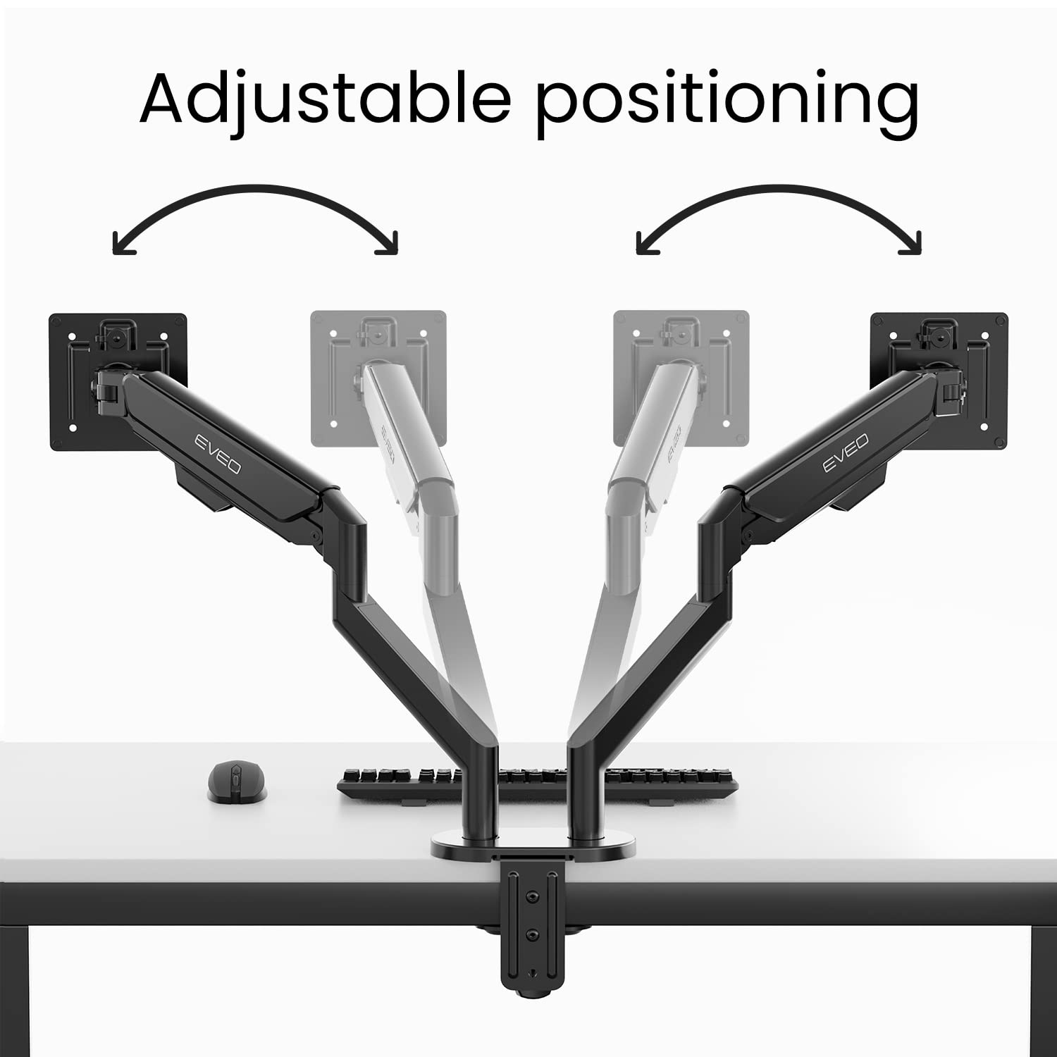 Foto 4 pulgar | Soporte Para Dos Monitores Eveo Premium De 14 A 32 Pulgadas Con Altura Ajustable - Venta Internacional.