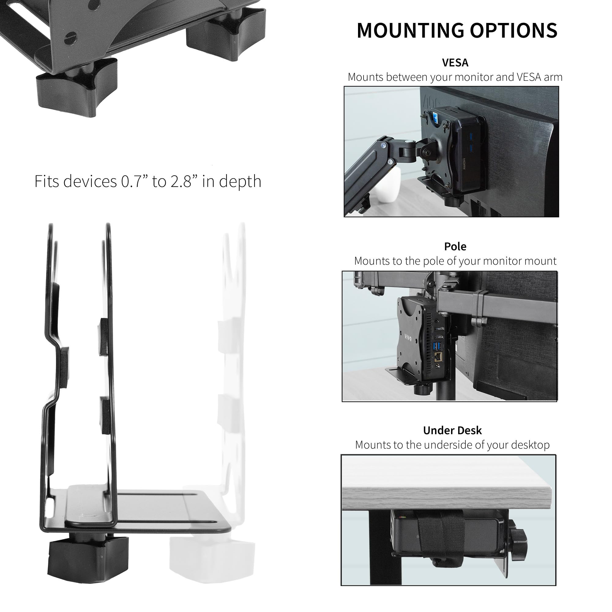 Foto 2 | Soporte De Miniordenador Vivo Mount-pc05c Para Thin Client Negro - Venta Internacional.
