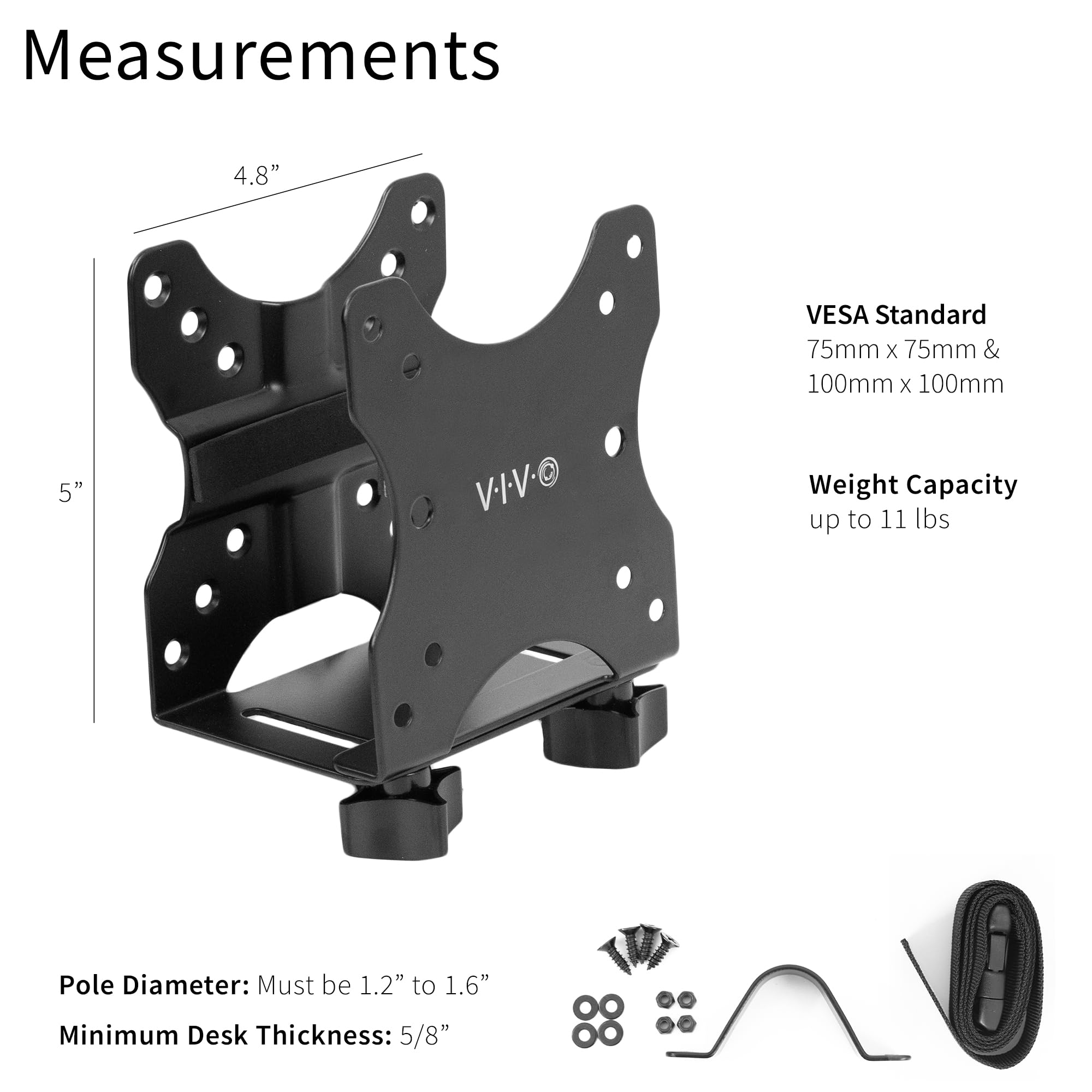 Foto 6 | Soporte De Miniordenador Vivo Mount-pc05c Para Thin Client Negro - Venta Internacional.