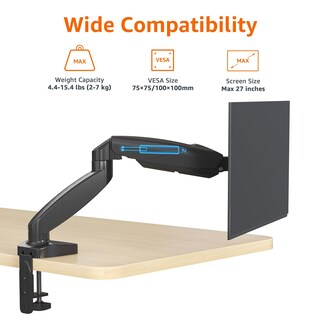 Foto 2 | Soporte De Brazo Para Monitor De Ordenador Individual Gas Spring Amazon Basics - Venta Internacional.