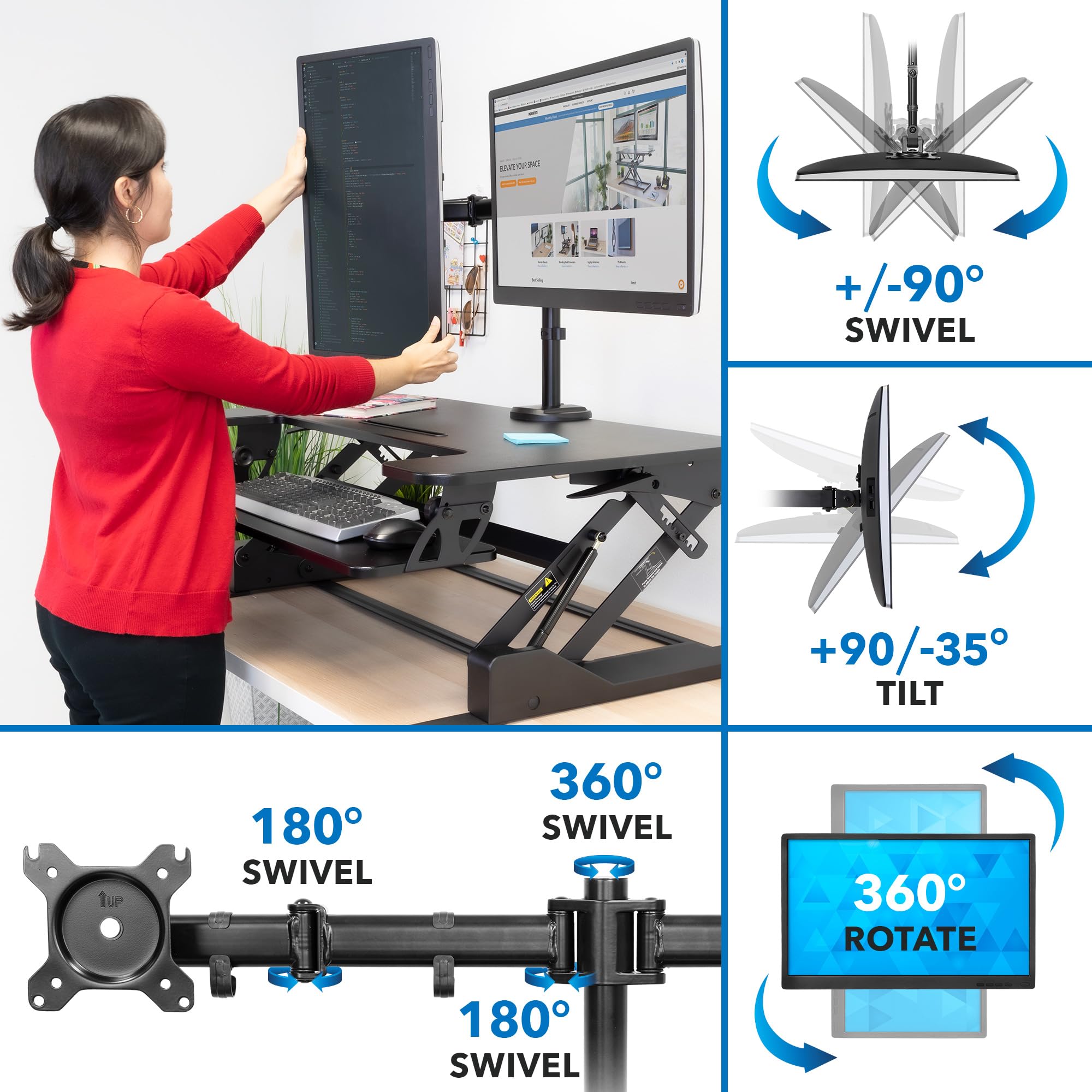 Foto 6 | Escritorio Mount-It! para Monitor Doble-Venta Internacional