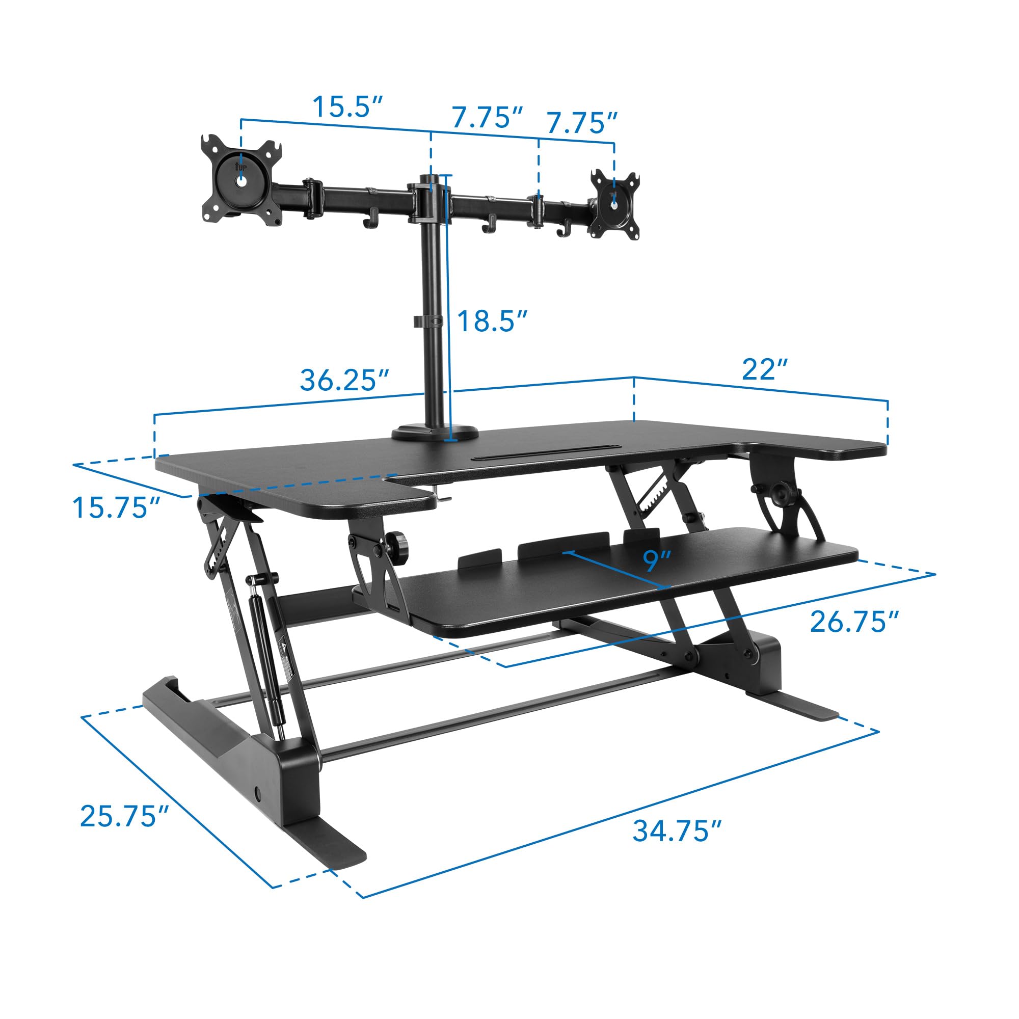 Foto 8 pulgar | Escritorio Mount-It! para Monitor Doble-Venta Internacional