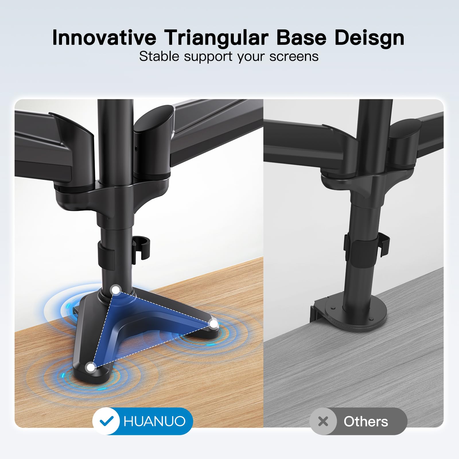 Foto 5 | Soporte de Triple Monitor Huanuo para Pantallas de 17 a 32 Pulgadas con Resortes de Gas - Venta Internacional