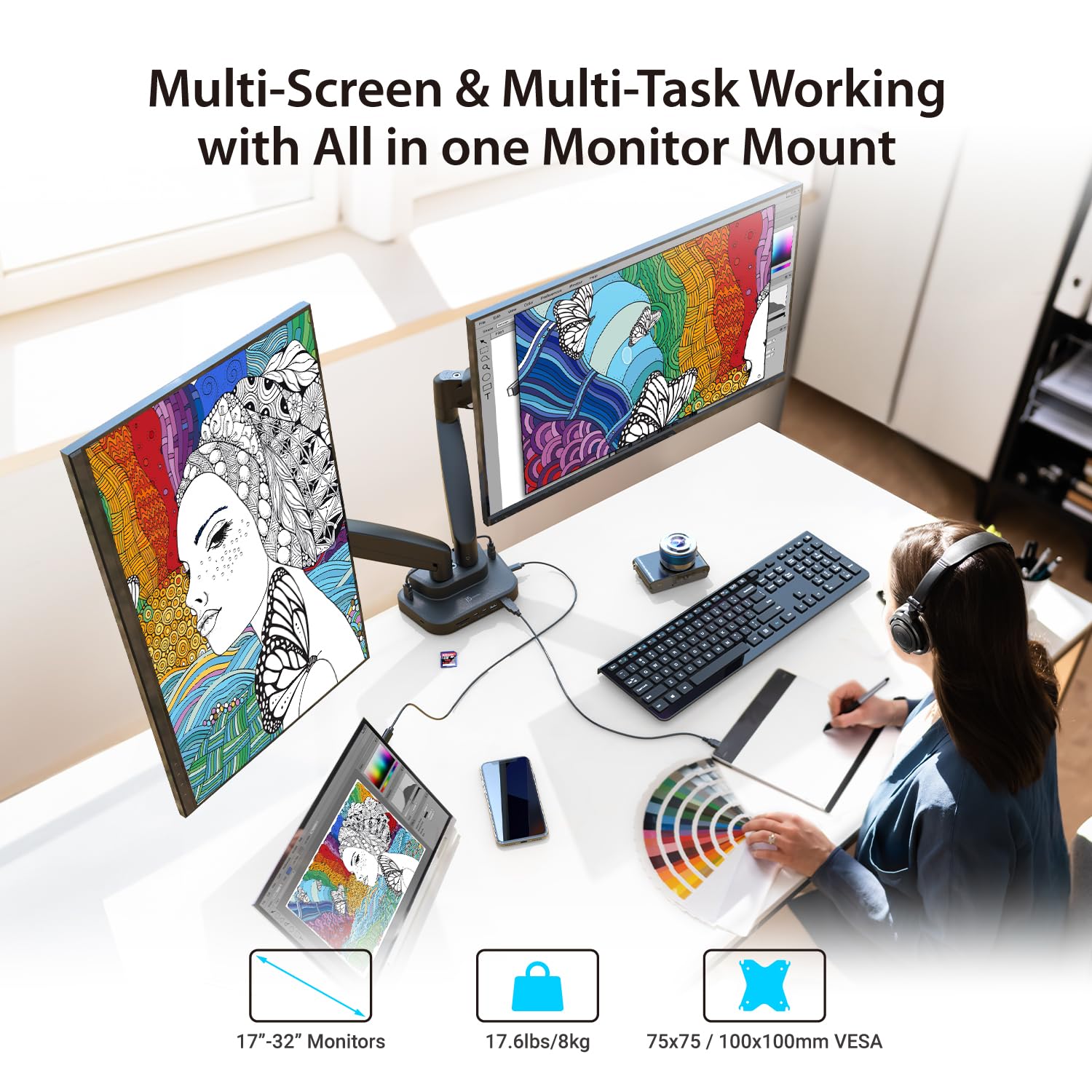 Foto 3 pulgar | Soporte J5 Create para 2 Monitores-Venta Internacional