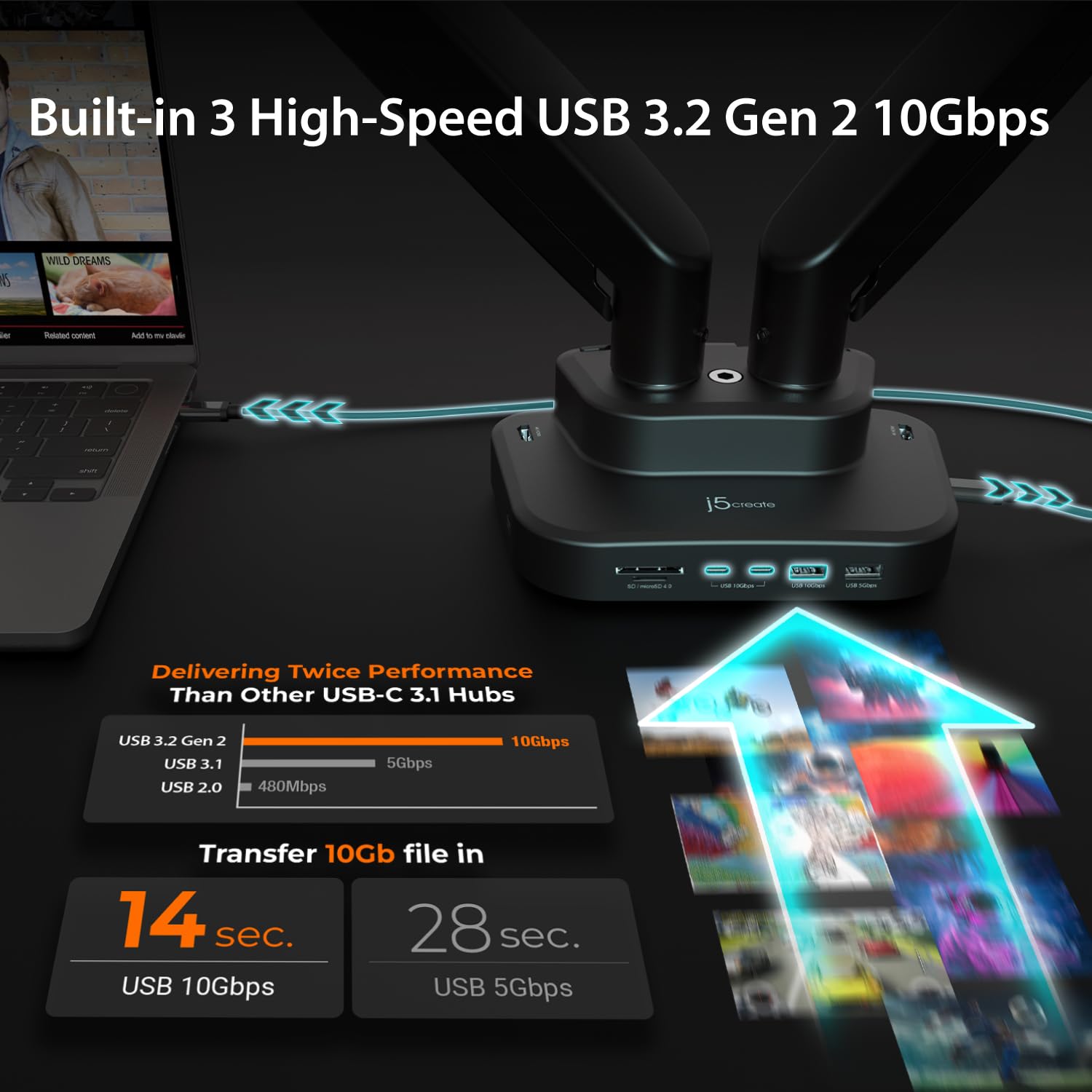 Foto 6 pulgar | Soporte J5 Create para 2 Monitores-Venta Internacional