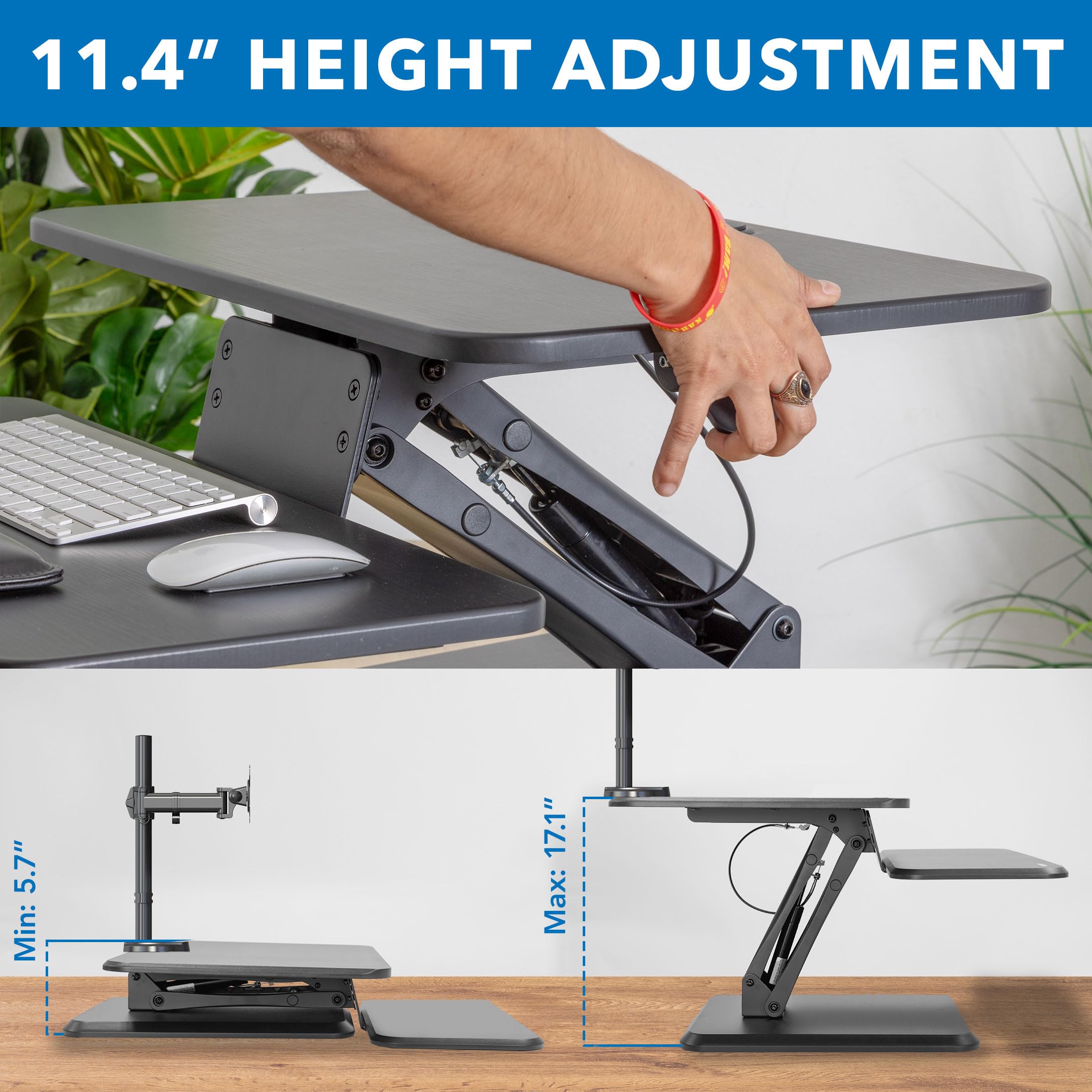 Foto 7 pulgar | Convertidor De Escritorio De Pie Mount-it! Con Soporte Para Doble Monitor - Venta Internacional.