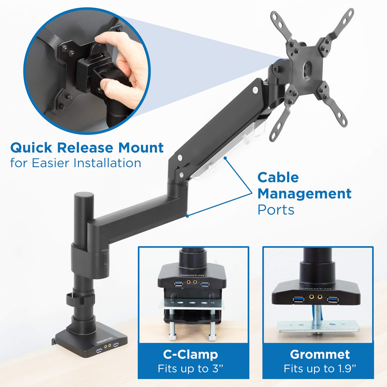 Foto 5 pulgar | Soporte de Escritorio Mount-it! para Monitor de 35" - Venta Internacional