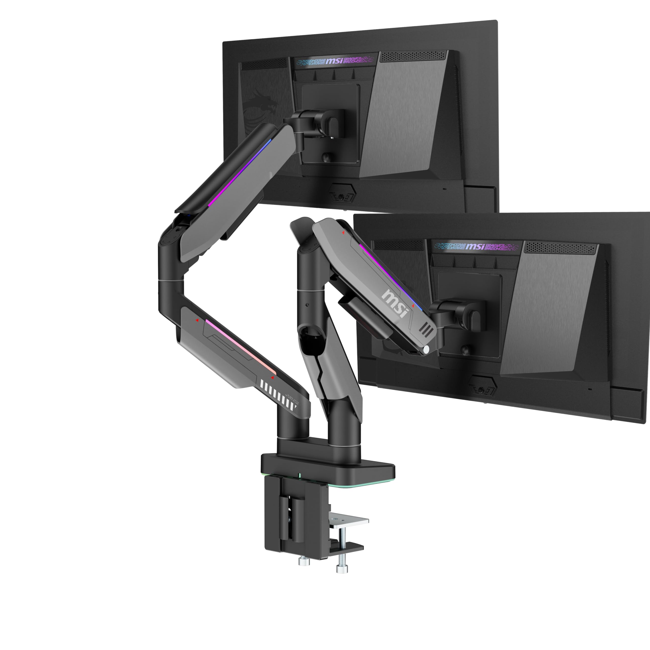 Soporte Para Doble Monitor Msi Mpg Mt201dr Rgb 17-35 Pulgadas, Gris - Venta Internacional.