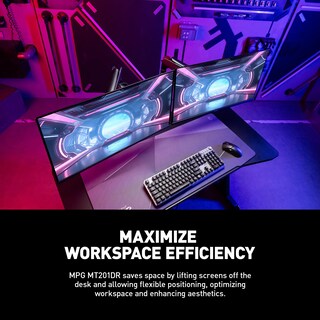 Foto 3 | Soporte Para Doble Monitor Msi Mpg Mt201dr Rgb 17-35 Pulgadas, Gris - Venta Internacional.