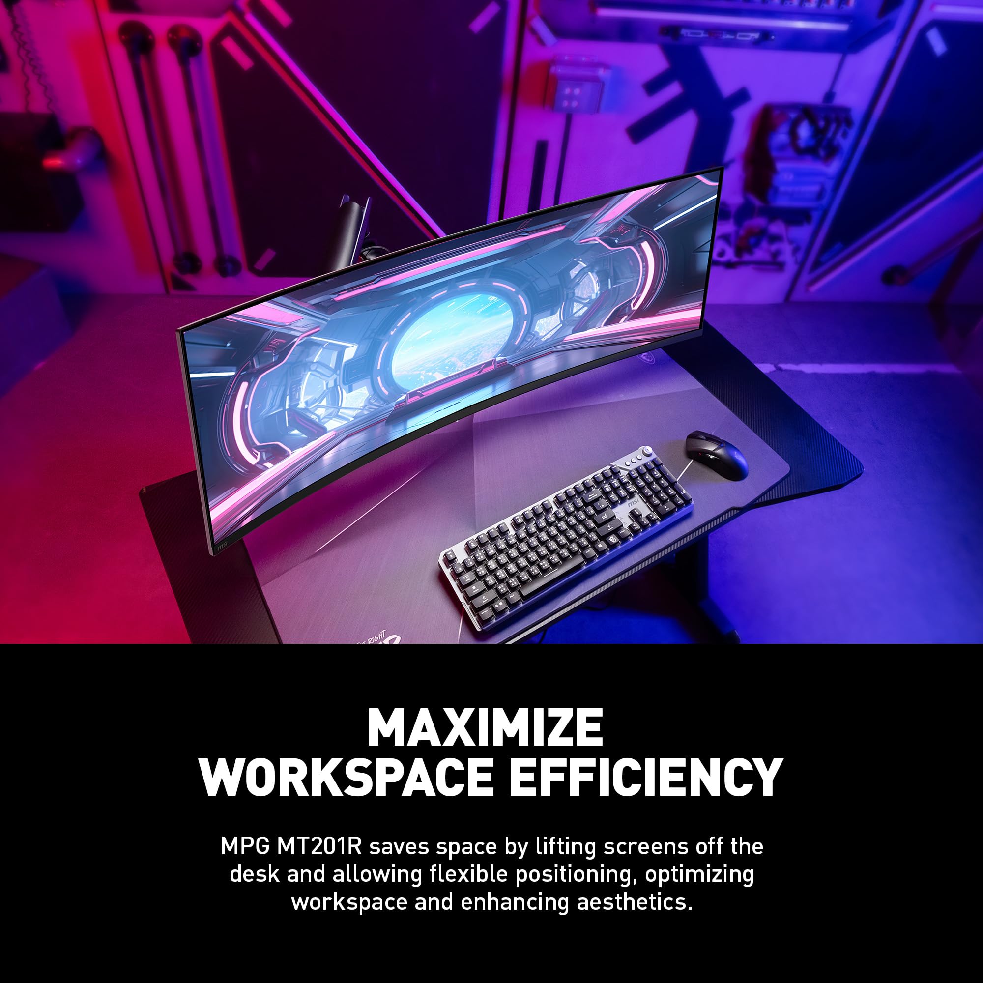 Foto 3 | Soporte para Monitor Msi Mpg Mt201r Premium Rgb Gray - Venta Internacional