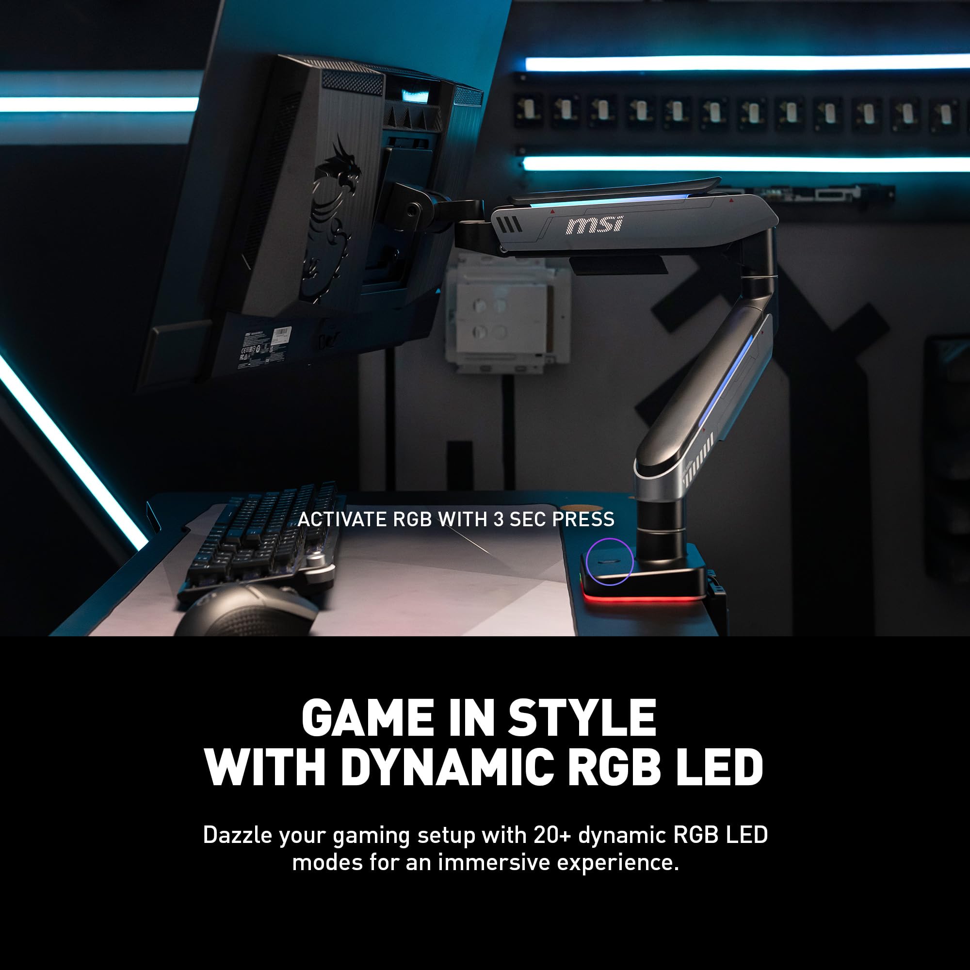 Foto 4 | Soporte para Monitor Msi Mpg Mt201r Premium Rgb Gray - Venta Internacional