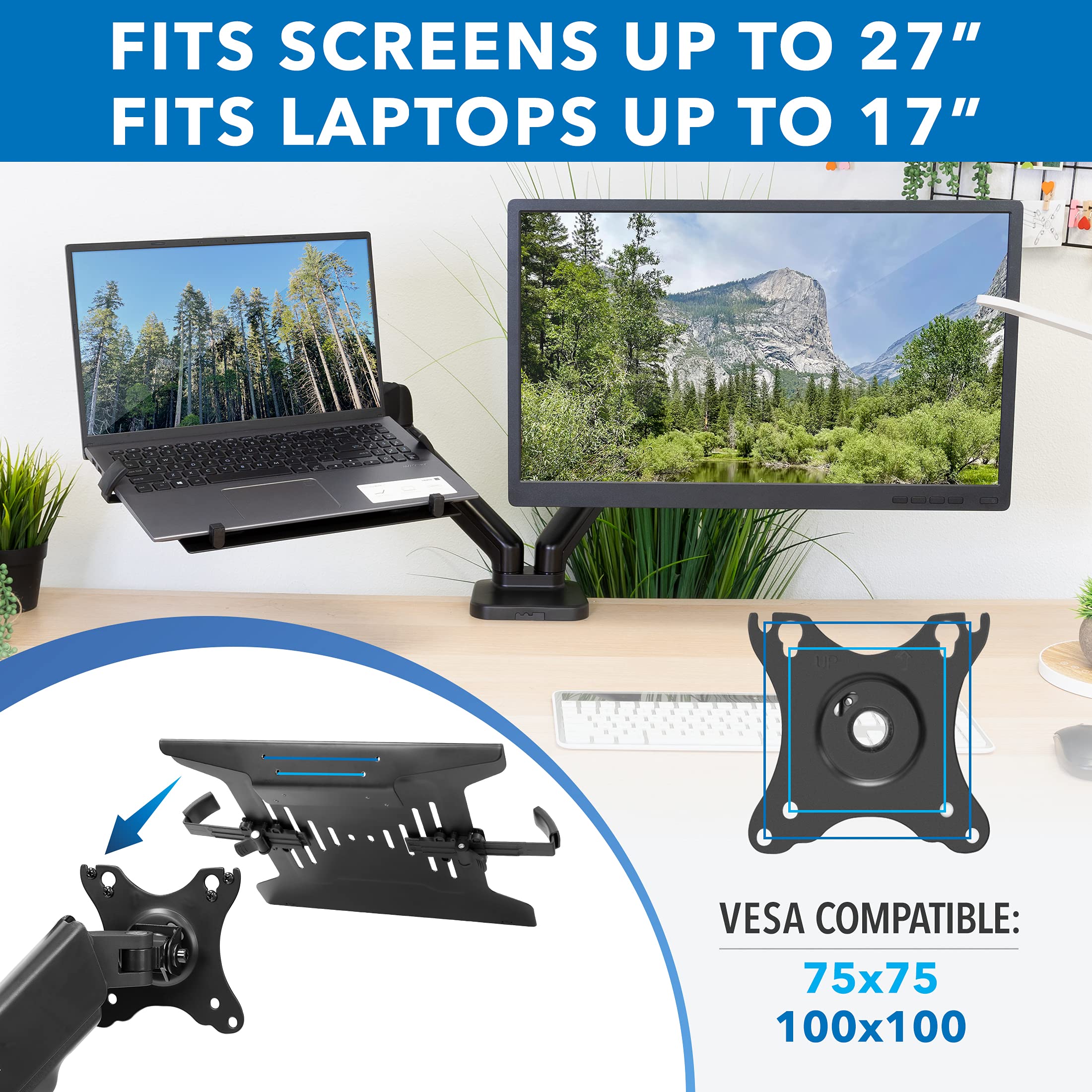 Foto 3 | Soporte De Escritorio Para Ordenadores Portátiles Y Monitores Mount-it! ¡movimiento Completo! - Venta Internacional.