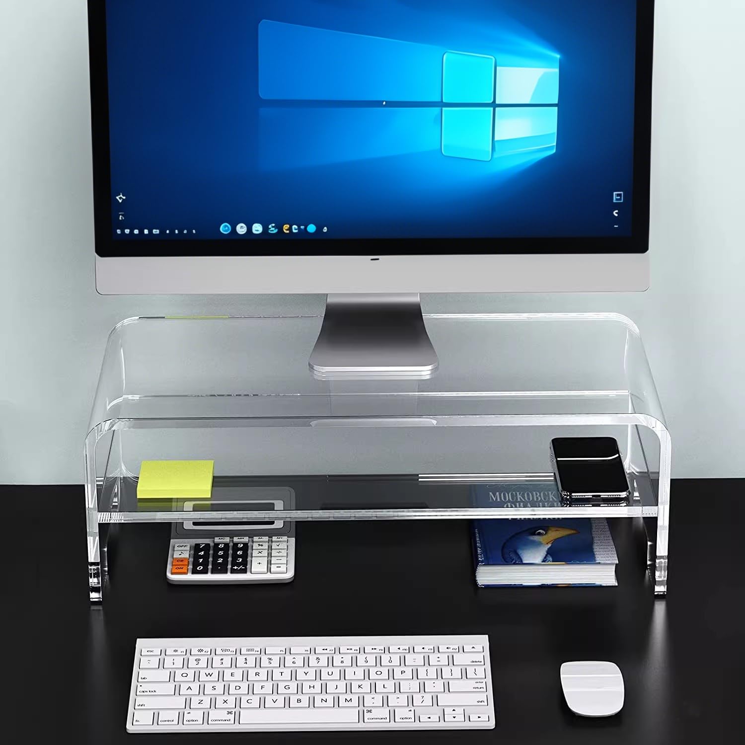 Foto 5 pulgar | Soporte de Monitor Acrílico con 2 Niveles 16 cm - Venta Internacional