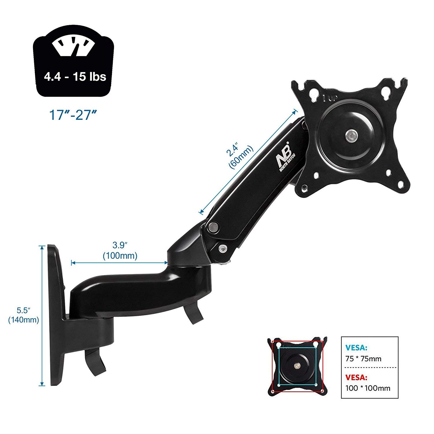 Foto 4 pulgar | Soporte de Pared para Monitor de TV NB North Bayou F150 17-35 Pulgadas - Venta Internacional