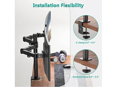 Foto 4 | Soporte De Monitor Doble Para 2 Pantallas Giratorias Horizon