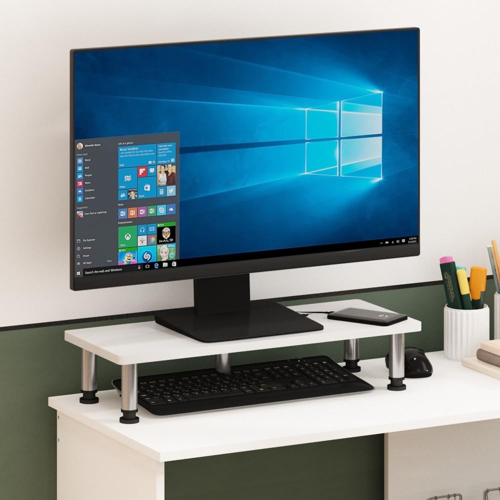 Foto 3 | Soporte Elevador Para Monitor Furinno Turn-n-tube, Roble Blanco - Venta Internacional.