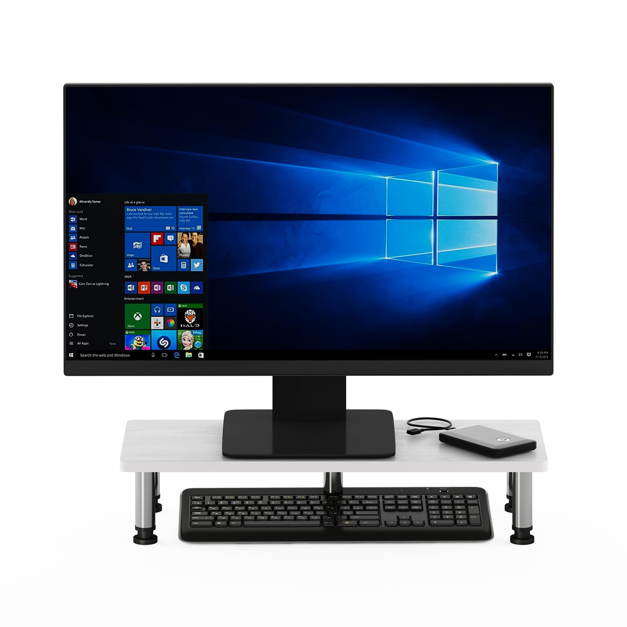 Foto 7 pulgar | Soporte Elevador Para Monitor Furinno Turn-n-tube, Roble Blanco - Venta Internacional.