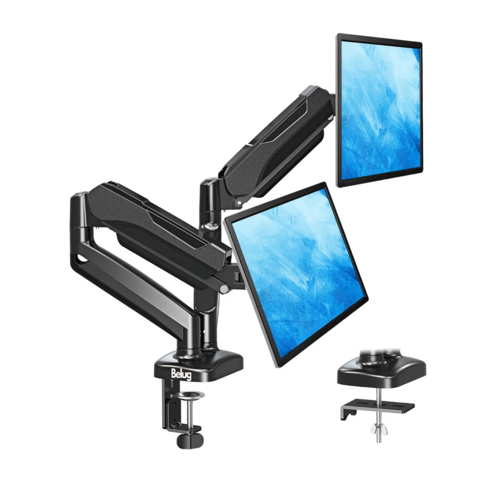 Foto 3 pulgar | Base Doble Ergonómica Para Monitor 13 A 32 Belug,  Negro