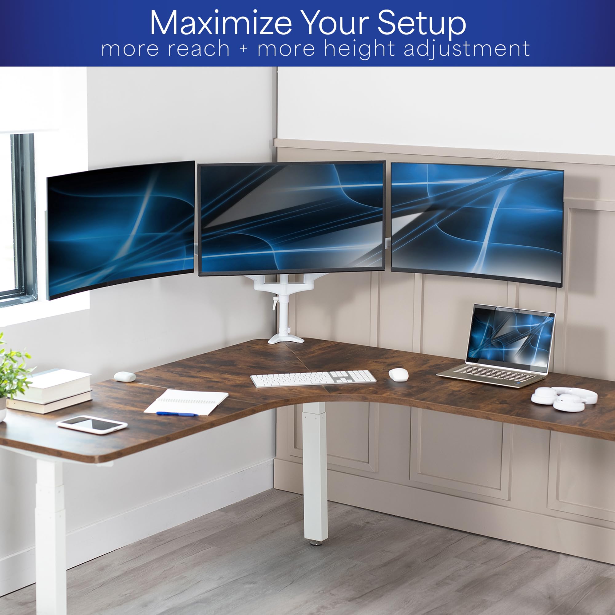 Foto 7 pulgar | Soporte Para Monitor Vivo Stand-v300gw, Neumático Triple, 43 Cm A 81 Cm - Venta Internacional.