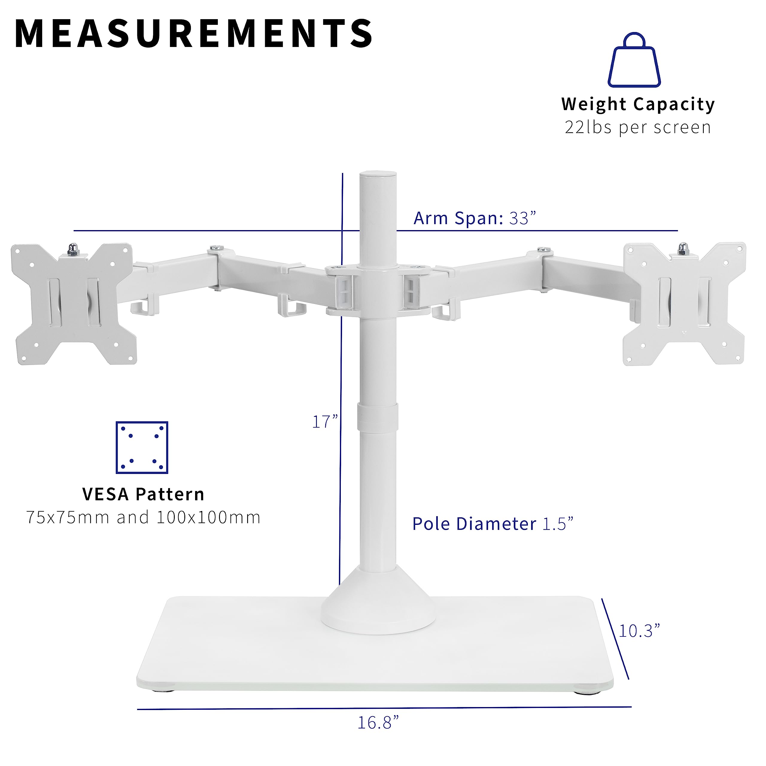 Foto 7 pulgar | Soporte Doble Vivo Stand-v002fgw Para Monitor De 13 A 32 Pulgadas, Blanco - Venta Internacional.