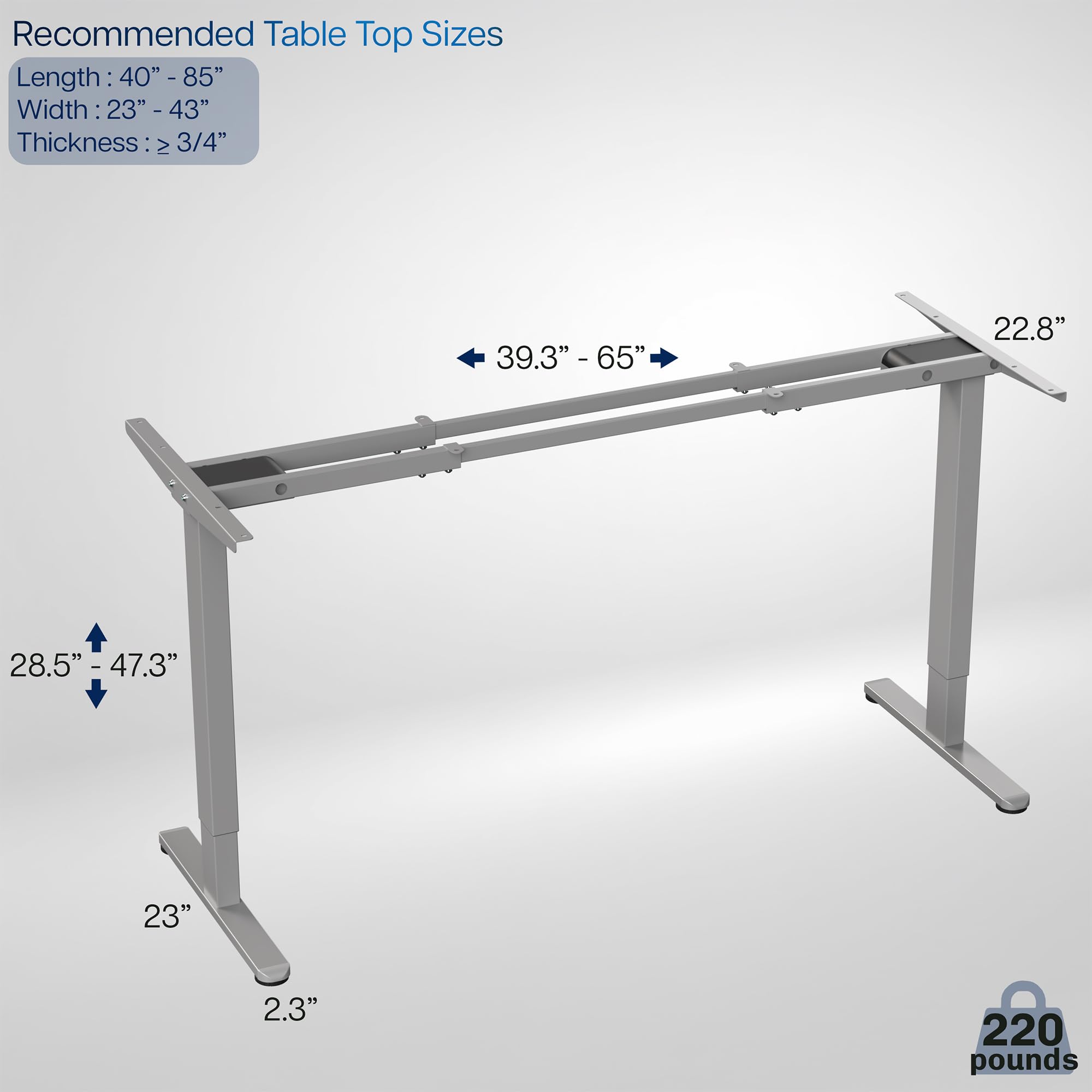 Foto 3 | Marco Eléctrico Para Sentarse Y Estar Sentado Y Escritorio Vivo Desk-e-200g, 100 Kg - Venta Internacional.